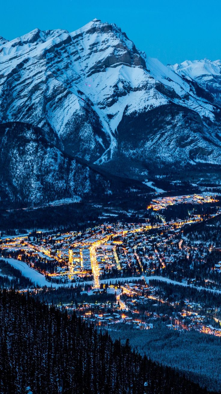 Banff, canada, night, mountains wallpaper, background