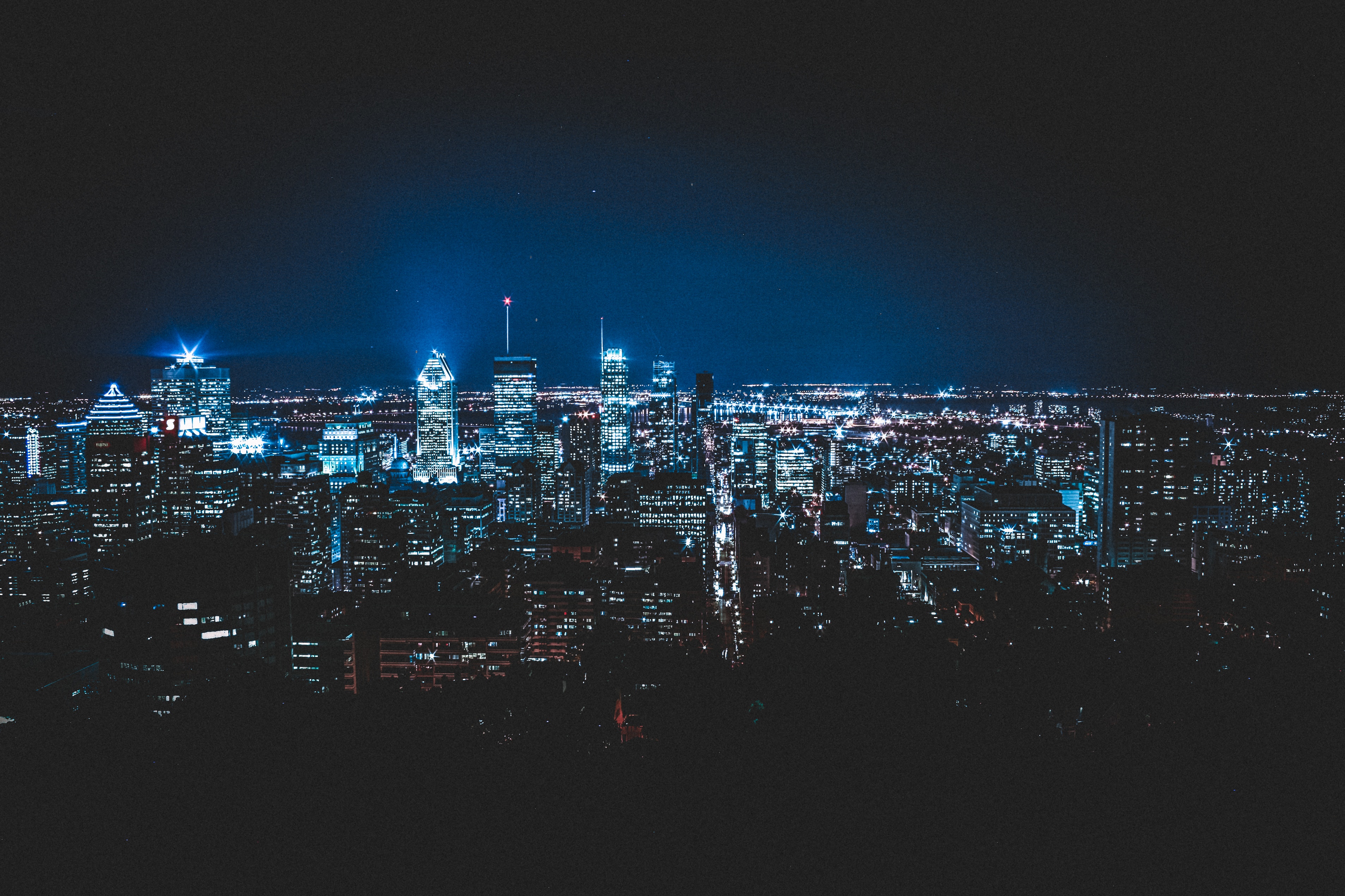 Download wallpaper 3814x2543 montreal, canada, night city, skyscrapers HD background