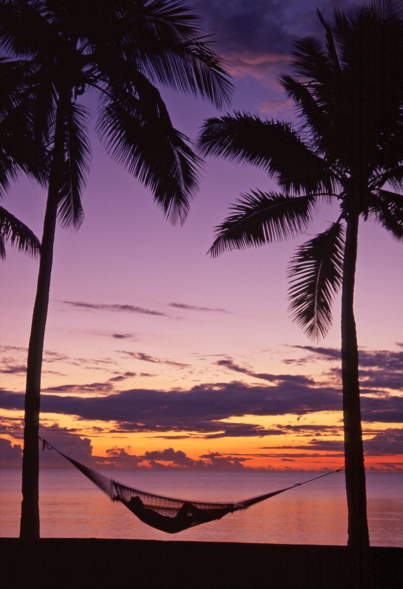 Hammock Beach Wallpaper Hammock At Sunset, Denaru Island, Fiji Mural Murals Your Way