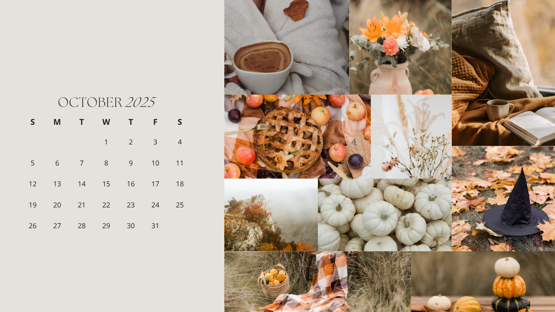 Free October 2025 Desktop Calendar Background (EASY DOWNLOAD)