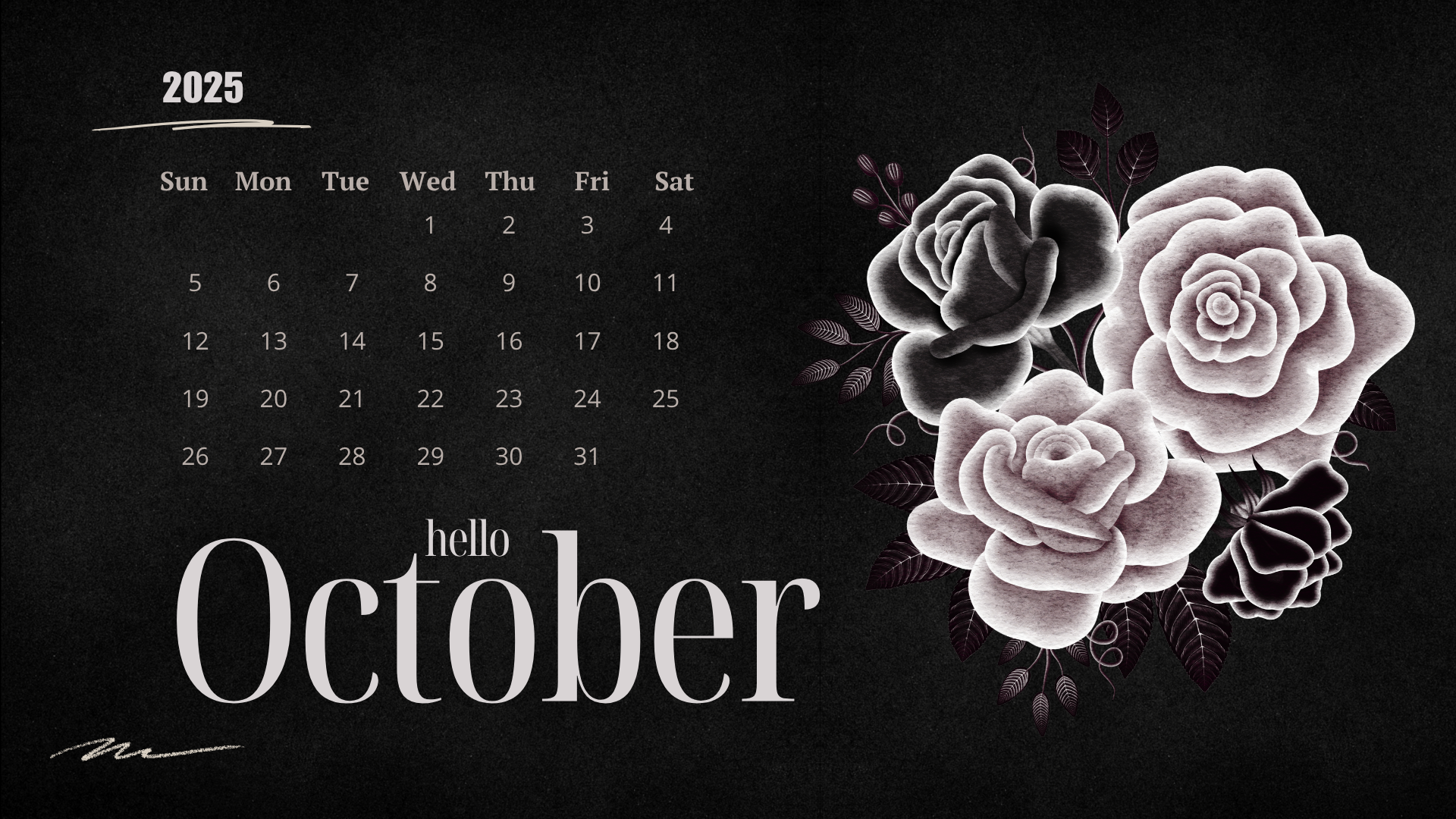 Free October 2025 Desktop Calendar Background (EASY DOWNLOAD)