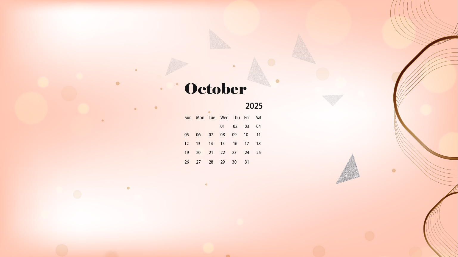 October 2025 Desktop Wallpaper Calendar