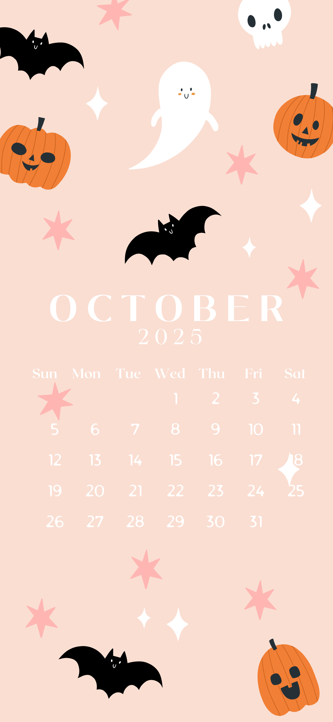 October 2025 iPhone Calendar Background (FREE EASY DOWNLOAD)