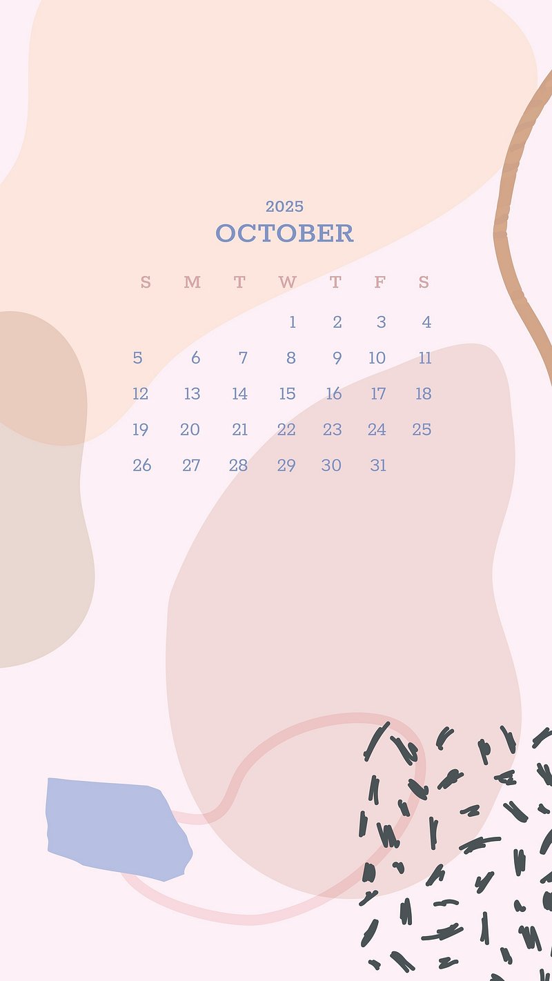 October 2025 calendar aesthetic illustration. Free Photo Illustration