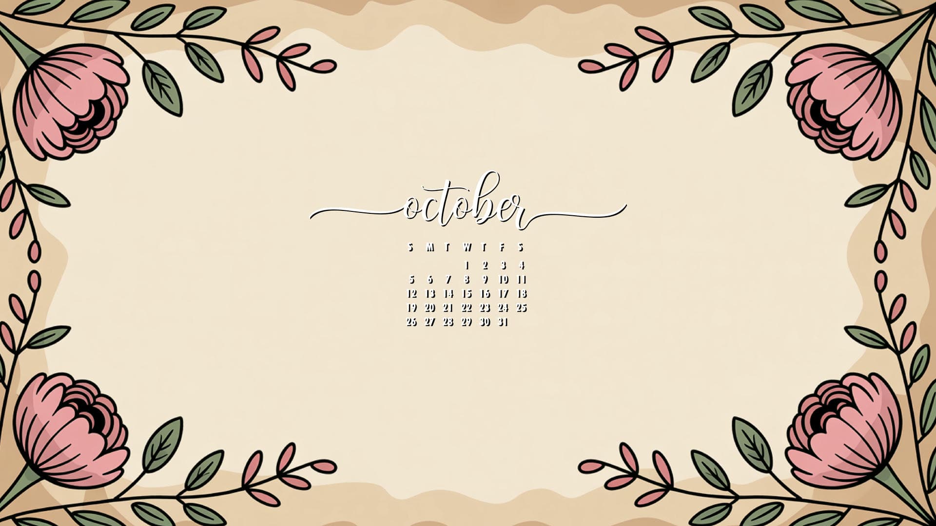 Free October 2025 Calendar Wallpaper
