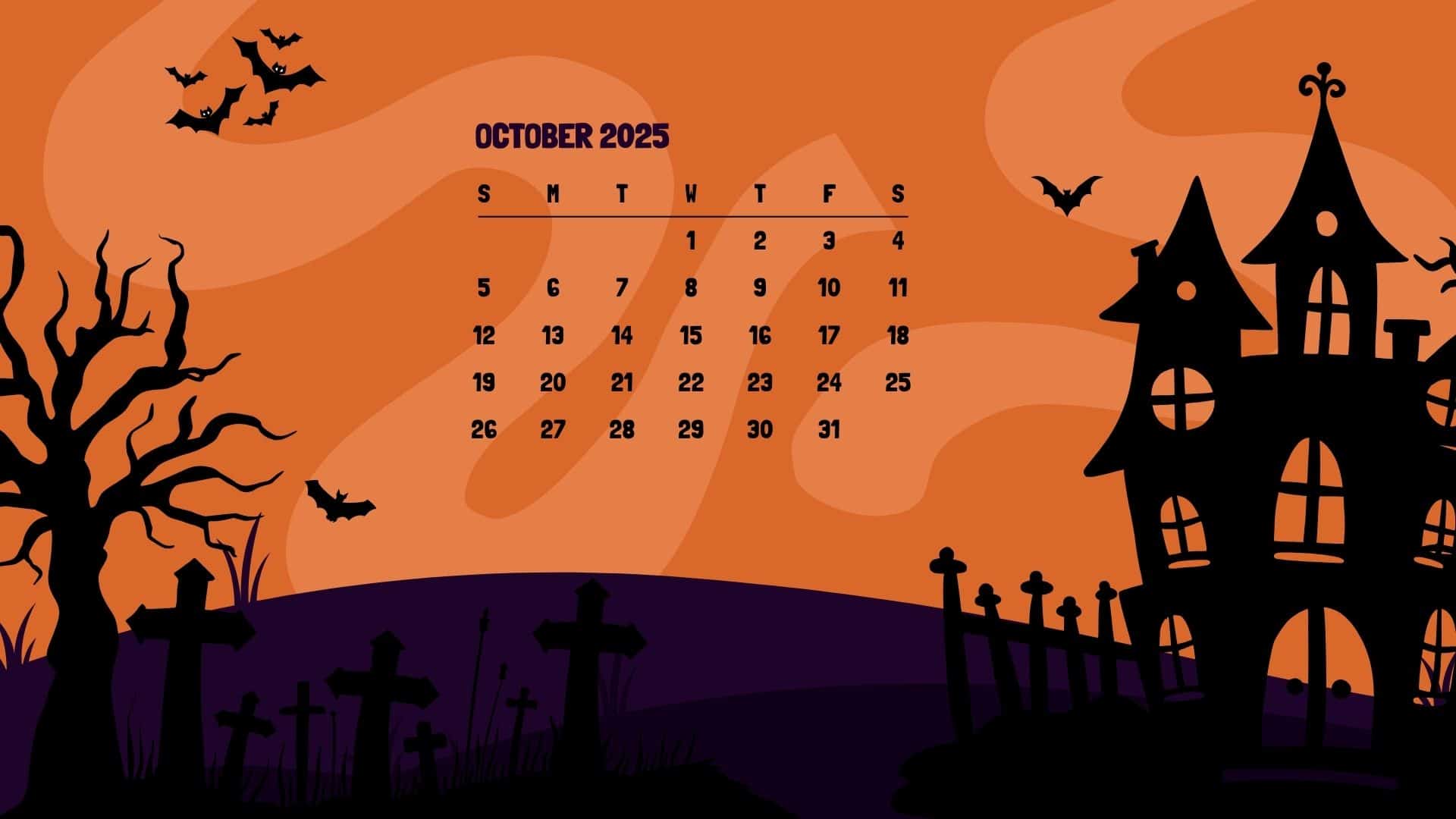 Calendar October 2025 Wallpaper HD