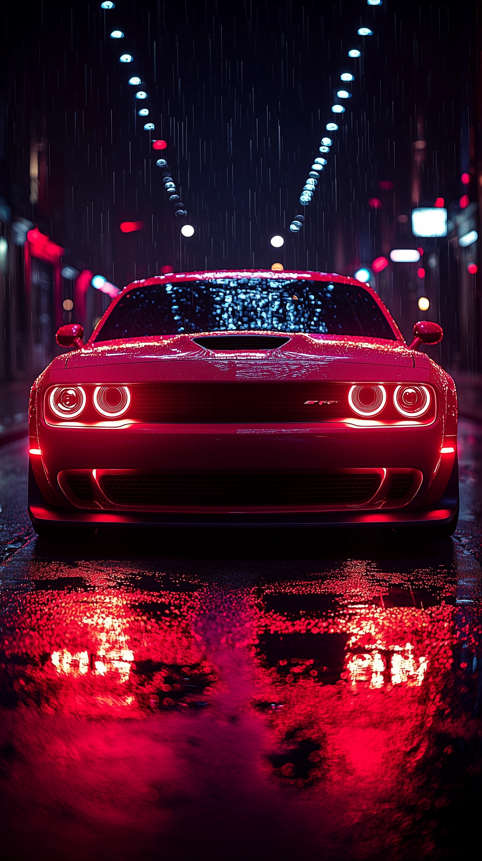 Stunning Night Photography: Dodge Challenger Headlight • PromptDen
