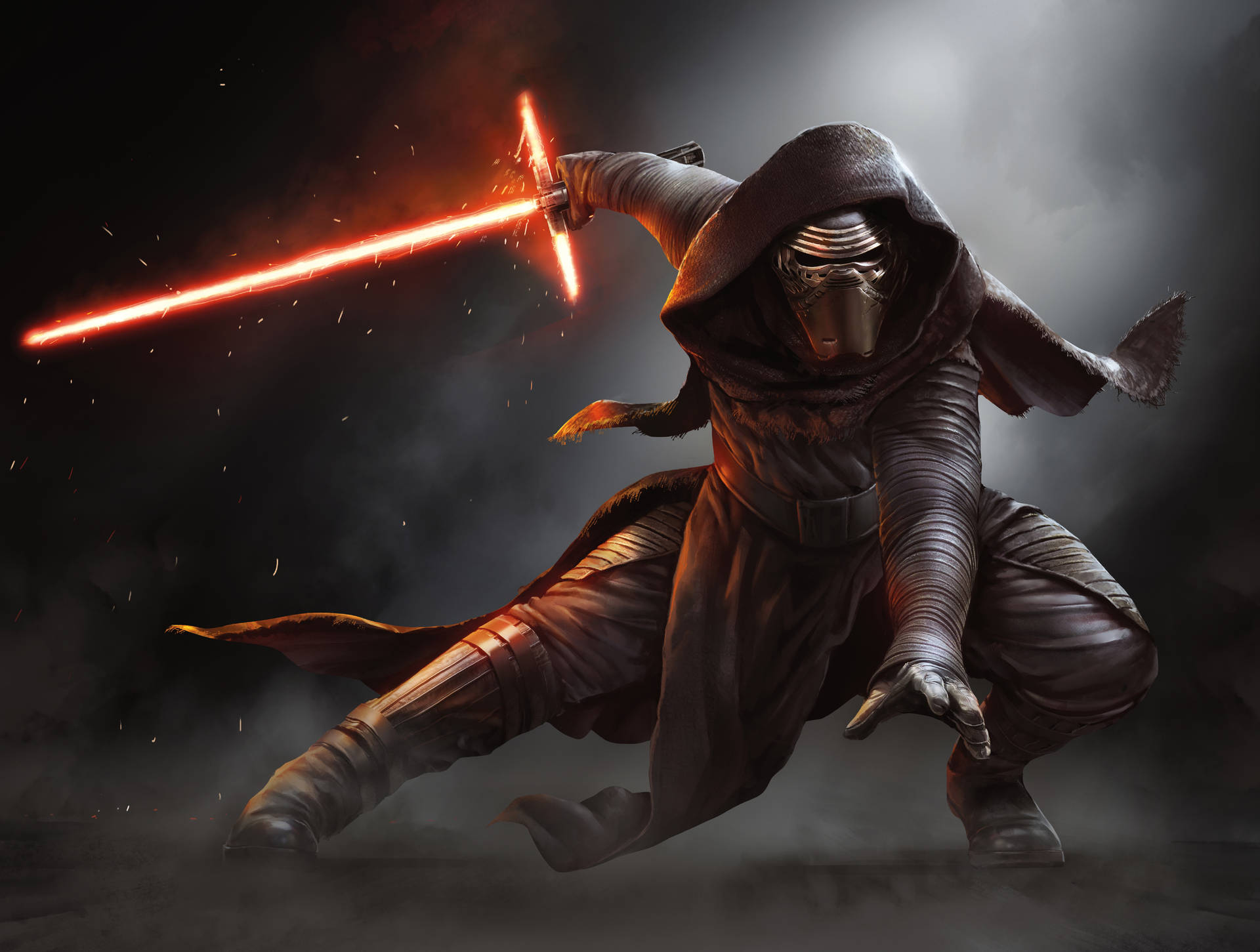 Download Posing Kylo Ren Of Star Wars Landscape Wallpaper