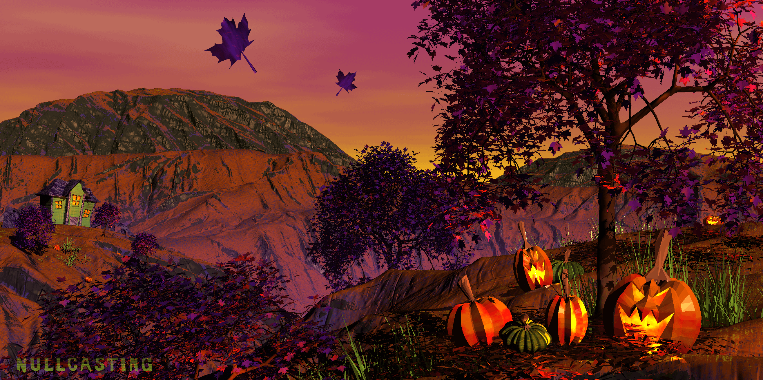 made a halloween themed retro wallpaper last night