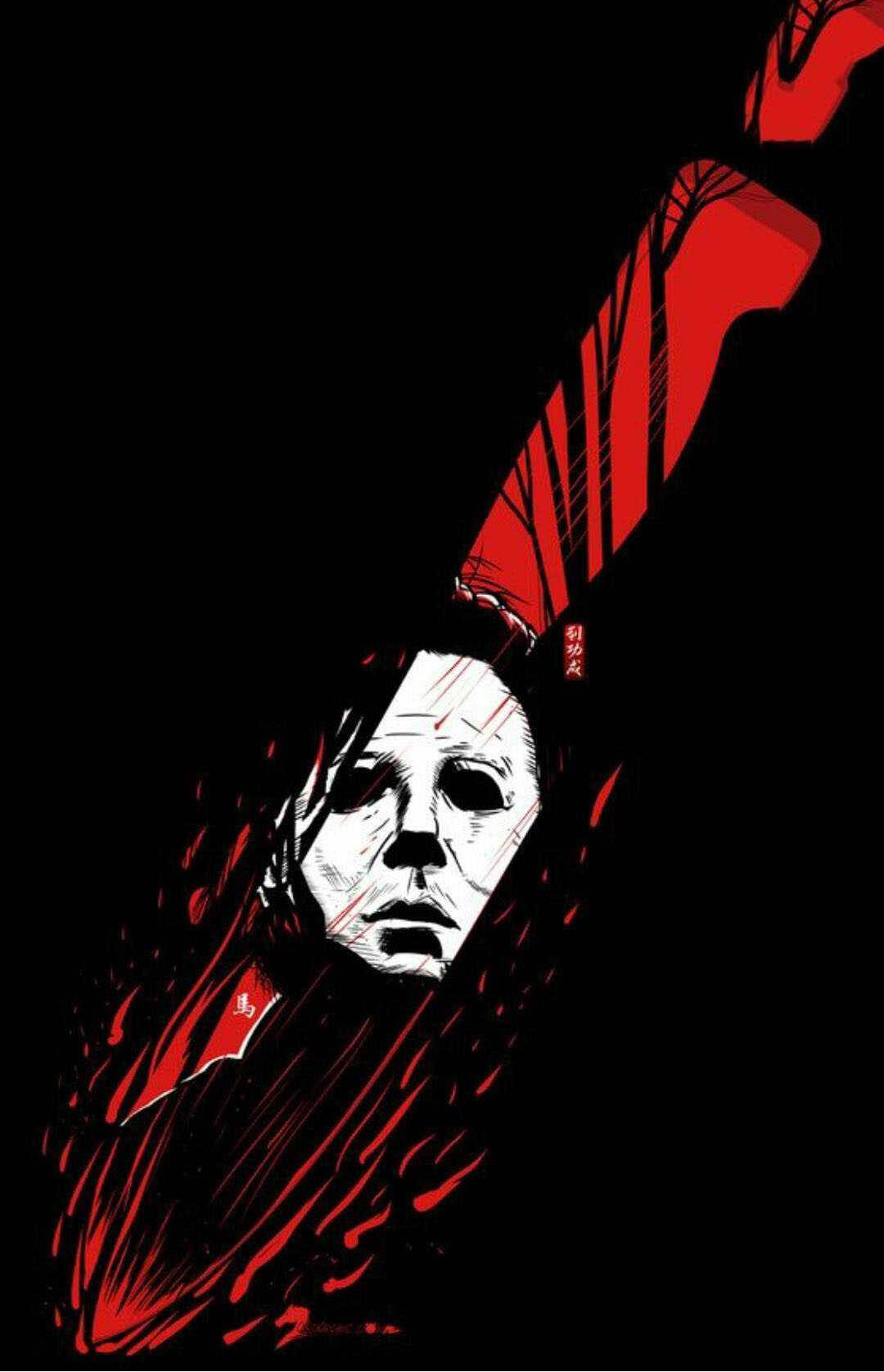 Download Bloody Knife Michael Myers iPhone Wallpaper