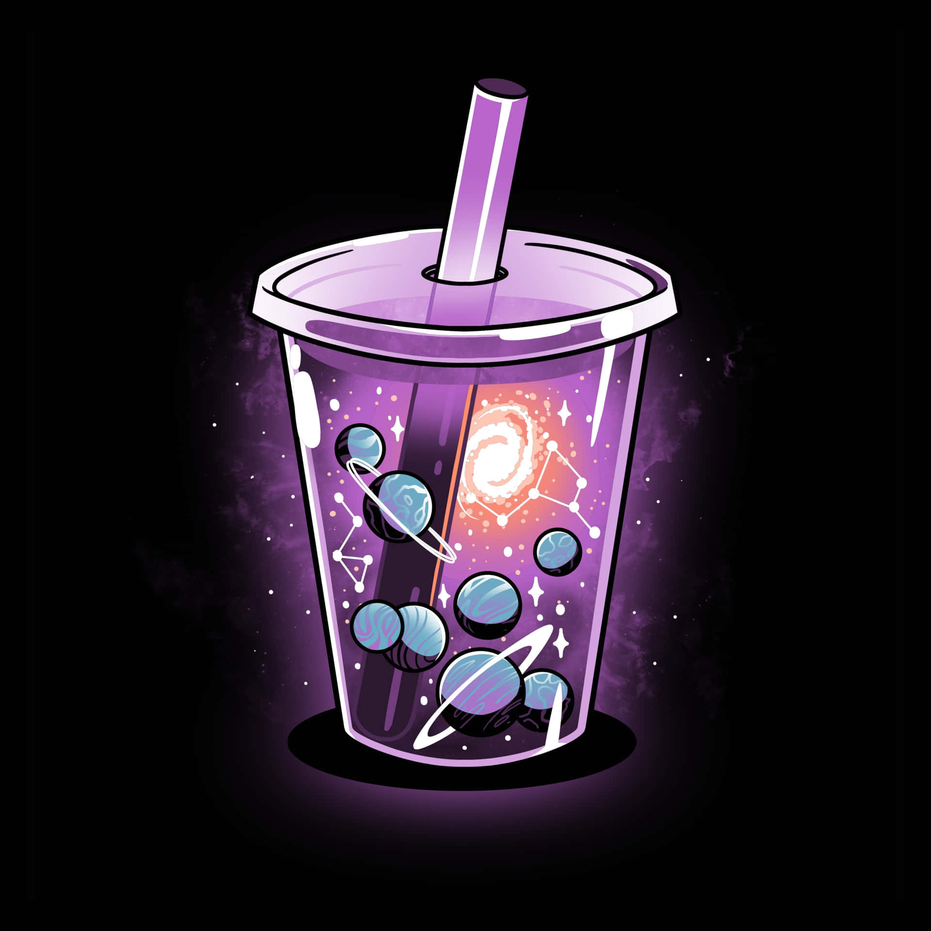 Download Galactic Boba Drink Aesthetic Wallpaper