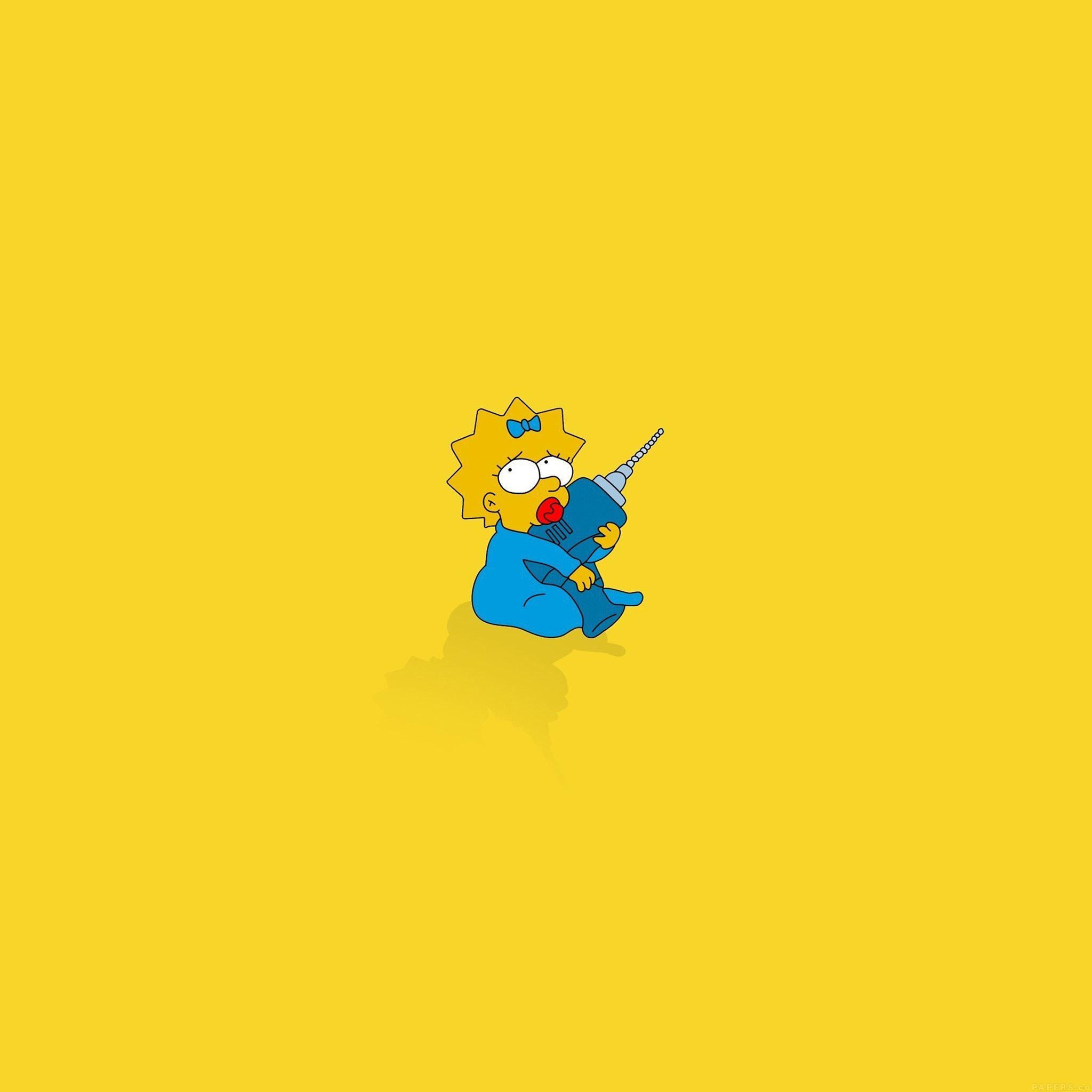 Simpsons Maggie Cute Illust Cartoon Art iPad Air Wallpaper Free Download