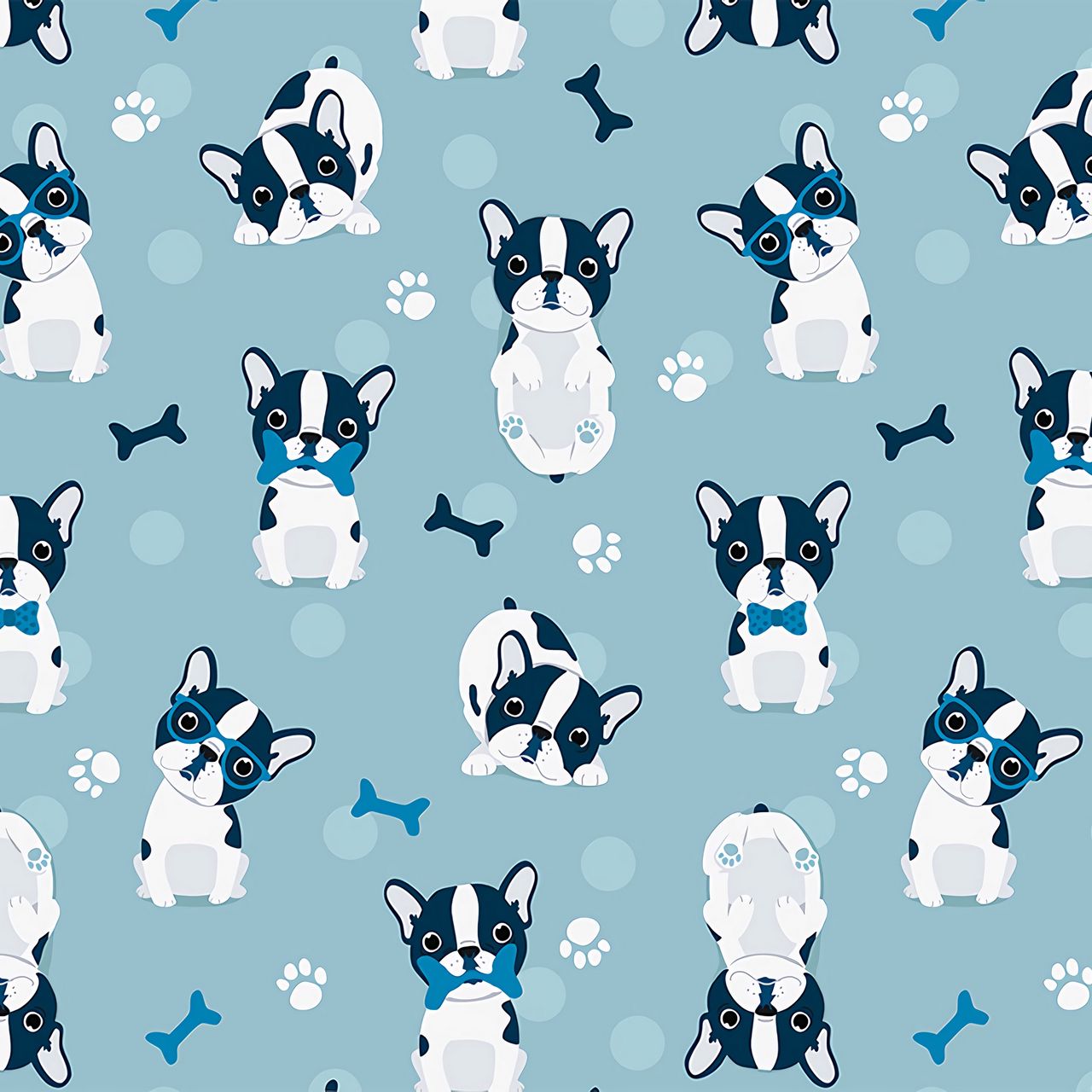 Download wallpaper 1280x1280 bulldog, dog, pattern, art ipad, ipad 2, ipad mini for parallax HD background