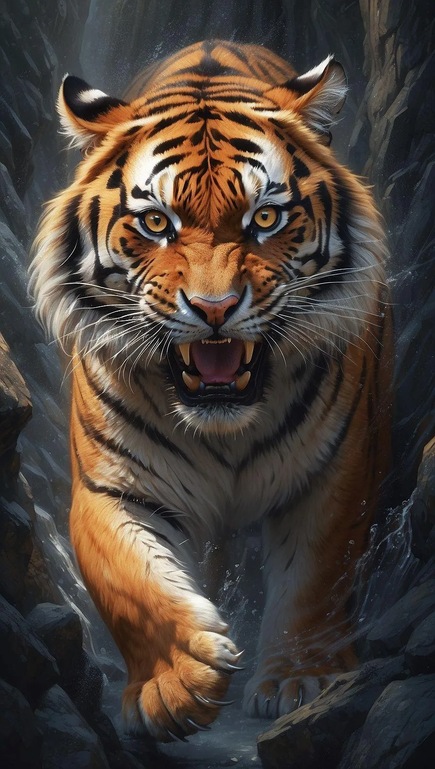 Tiger Attack Aggressive Wallpaper Jungle Beast In Motion