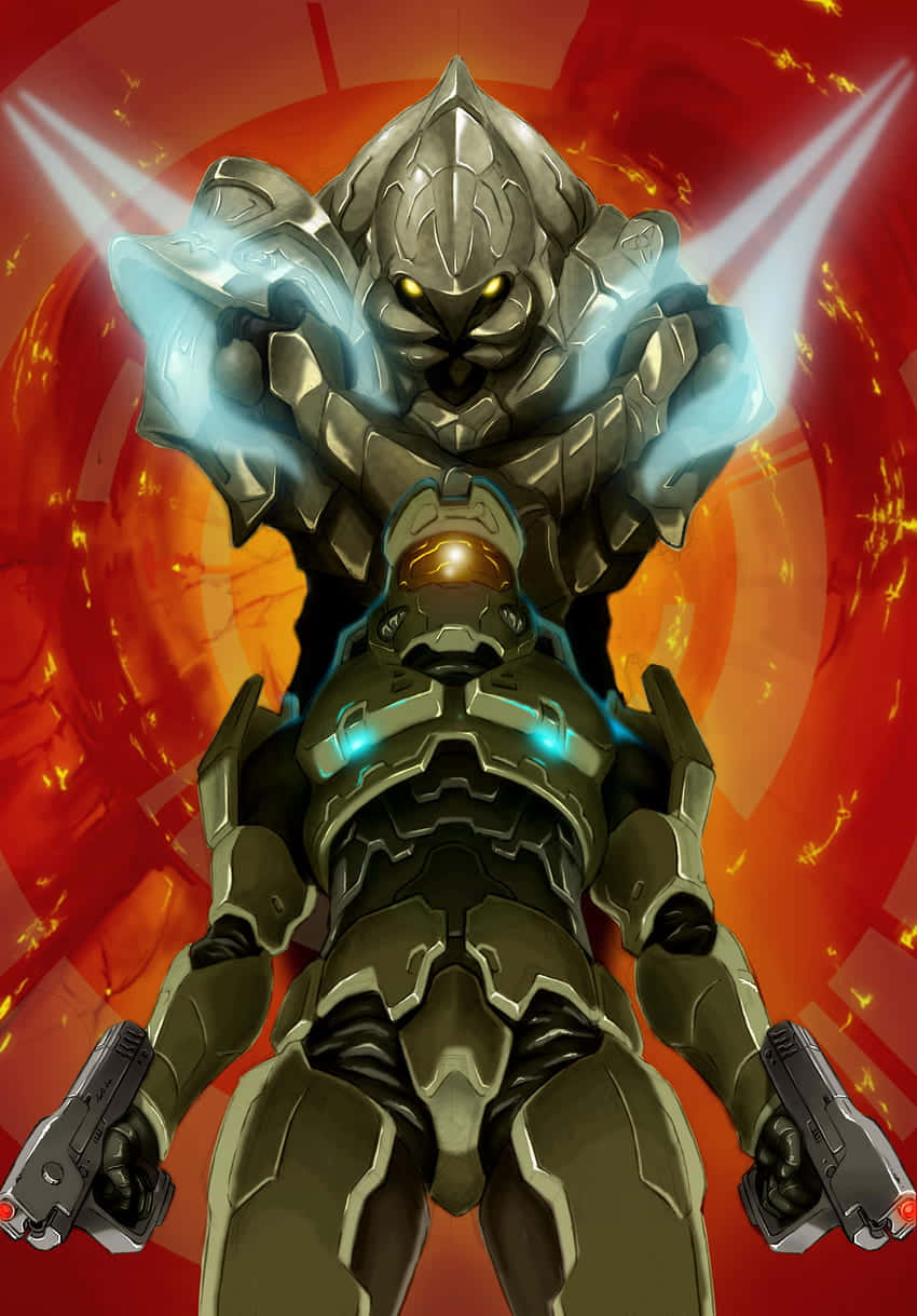 Download Intense Arbiter Action in the Halo Universe Wallpaper