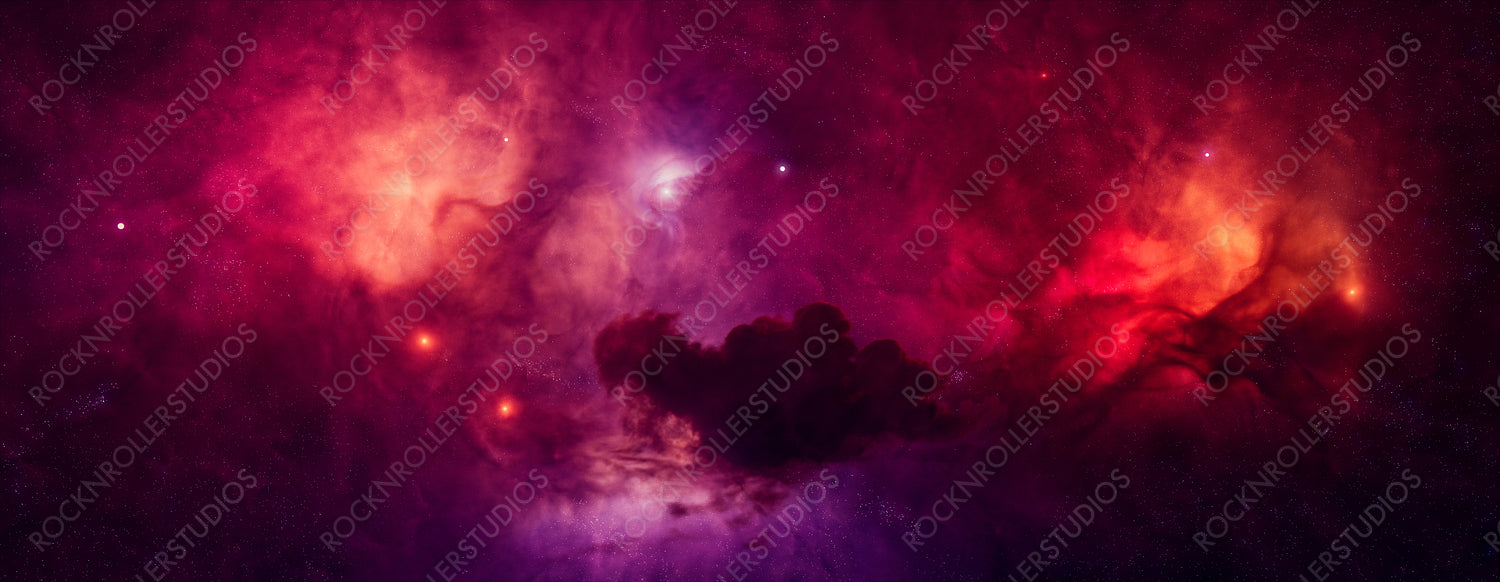 Outer Space Wallpaper with Pink and Purple Nebula