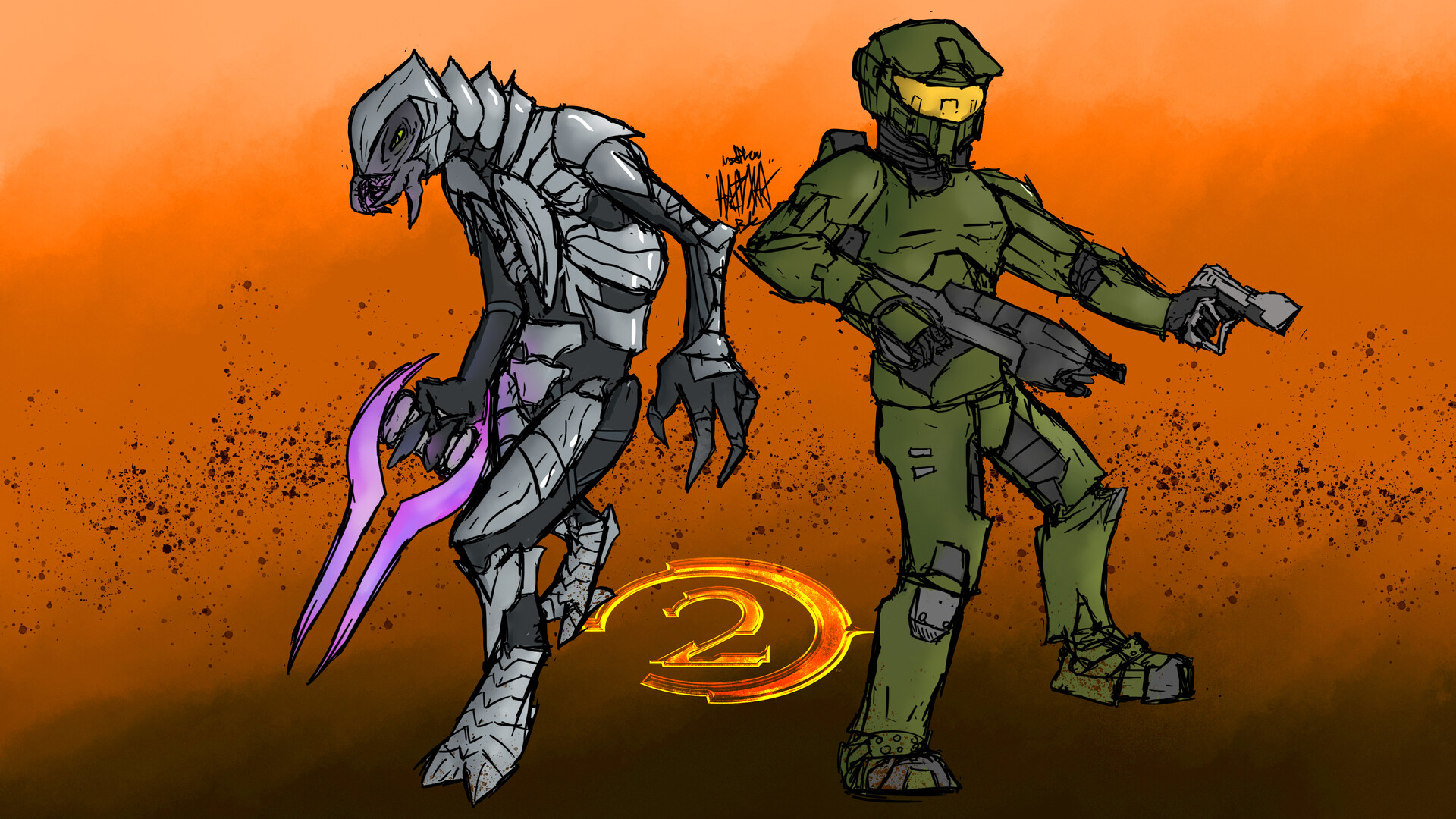 Halo 2: Master Chief and Arbiter wallpaper