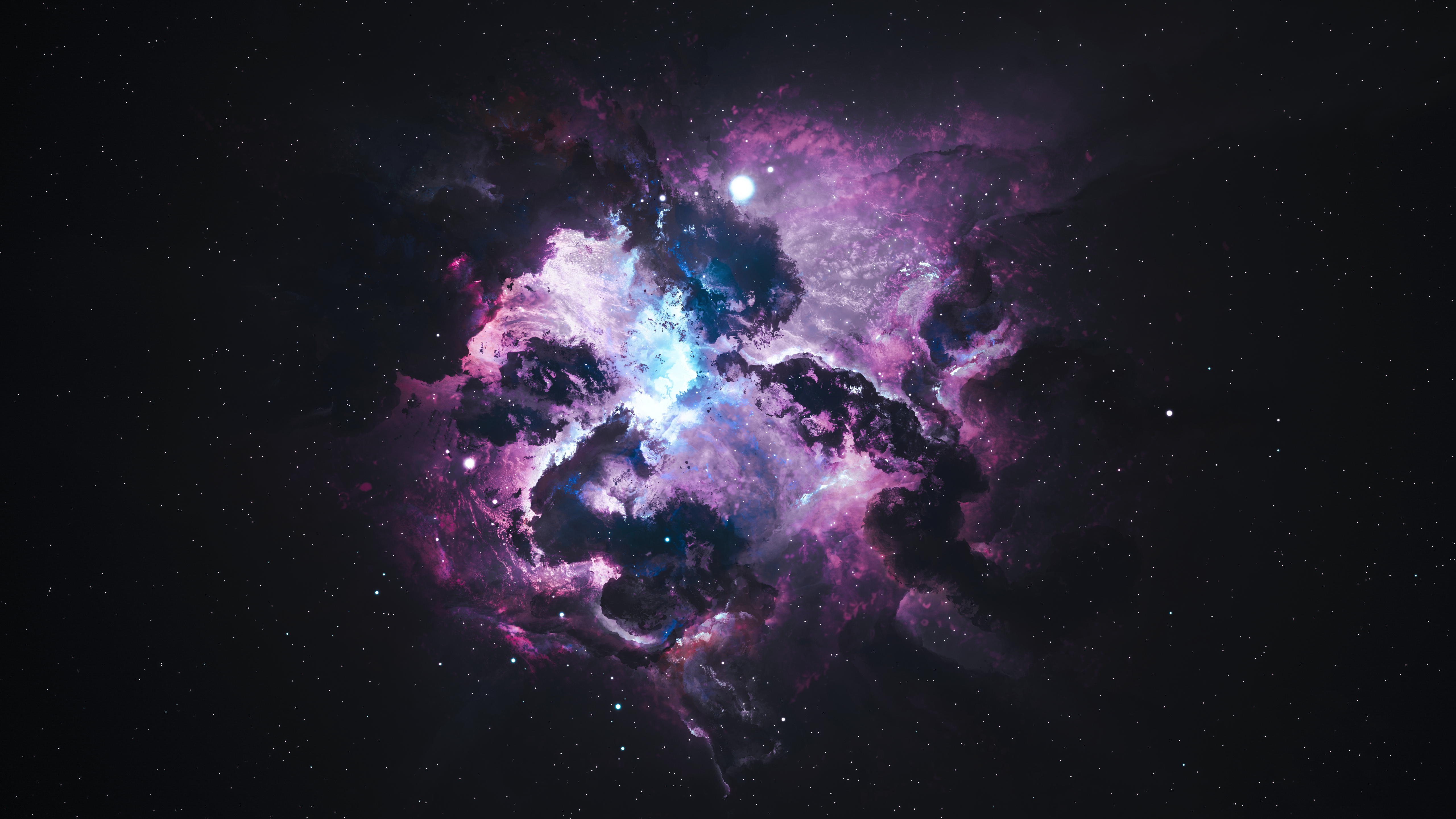 Atlantis Nexus Nebula, In Cyan Pink By Starkiteckt [5120x2880]