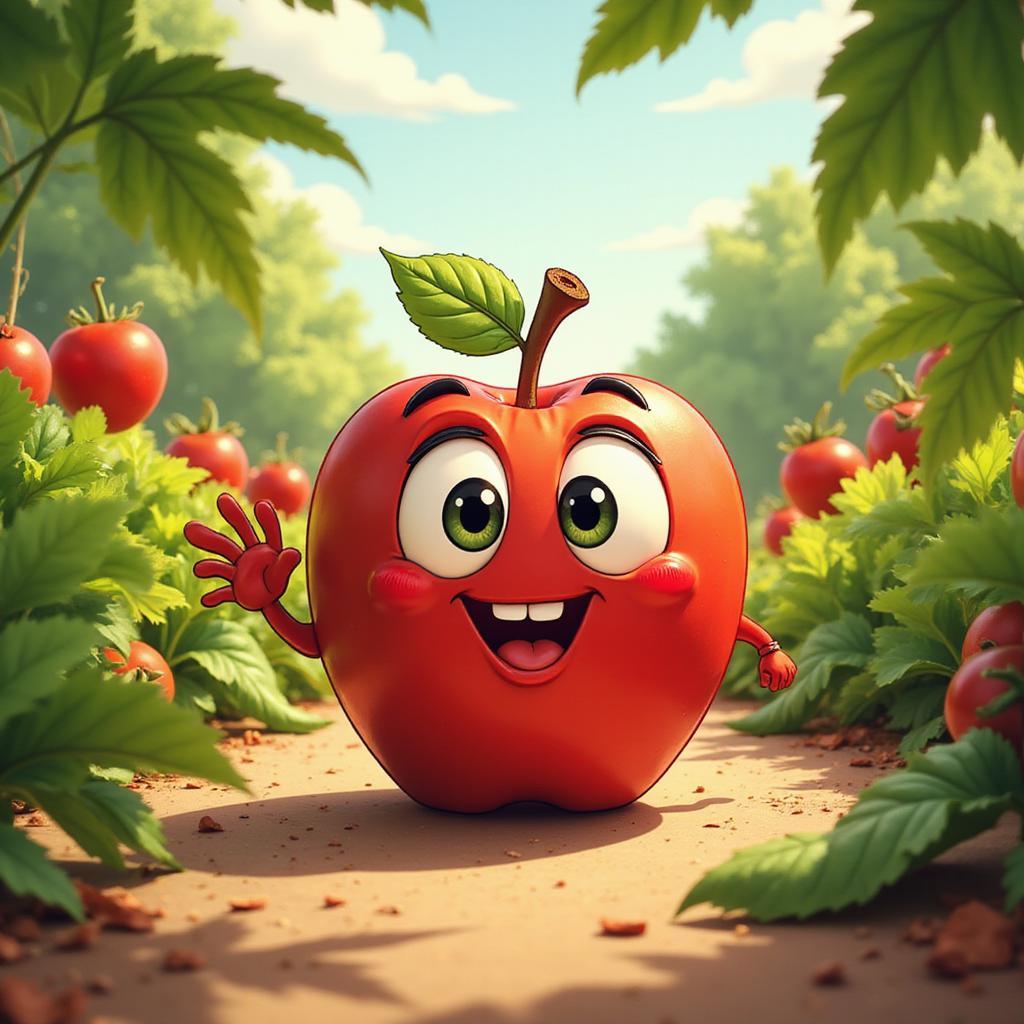 Free Apple Cartoon AI Image
