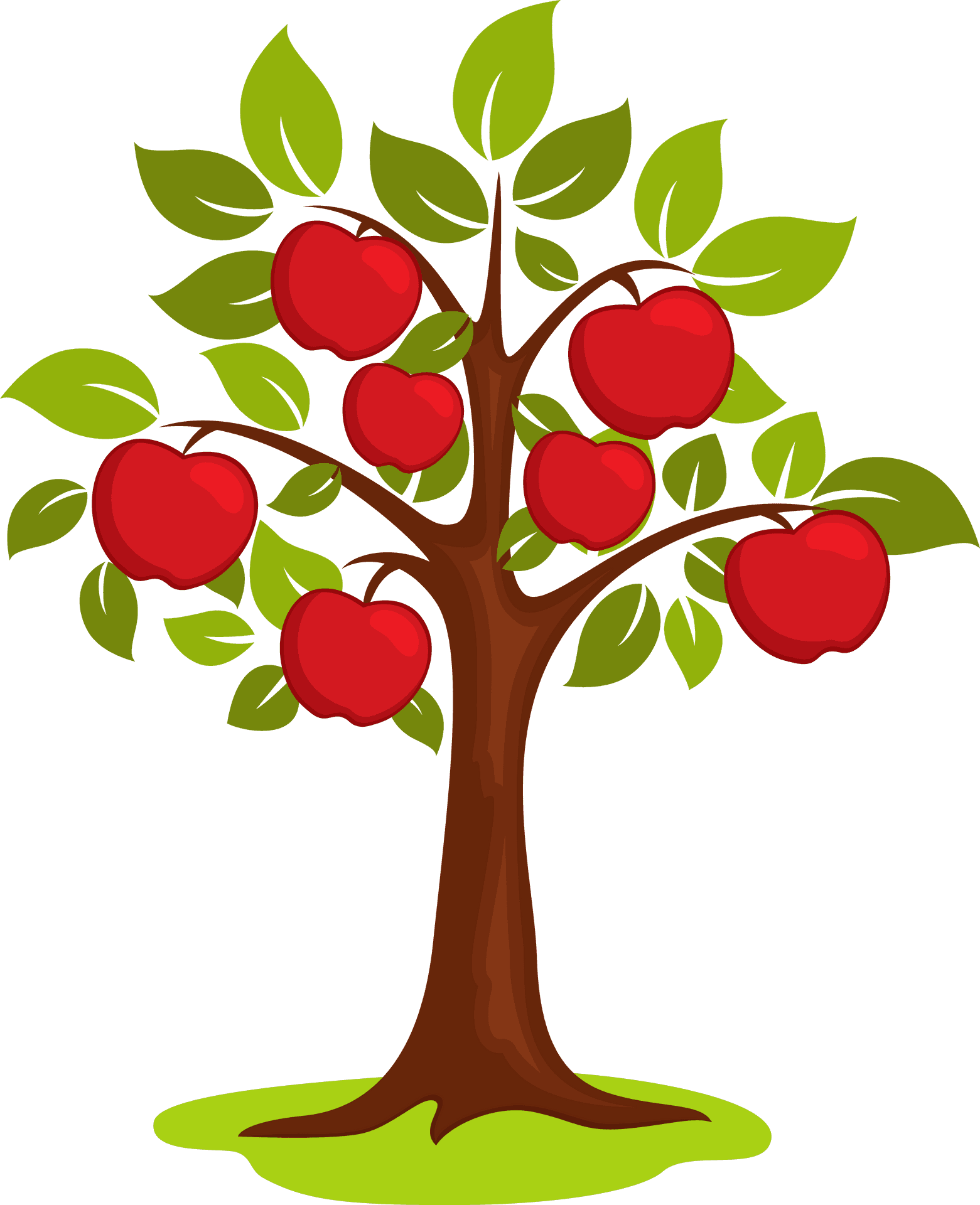 Download Cartoon Apple Tree Fullof Fruit