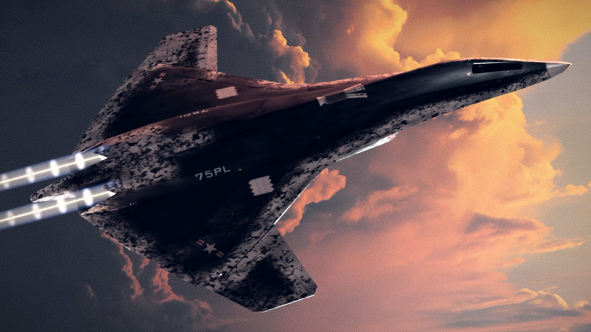 Lockheed NGAD deux 3D Render, Digital Art