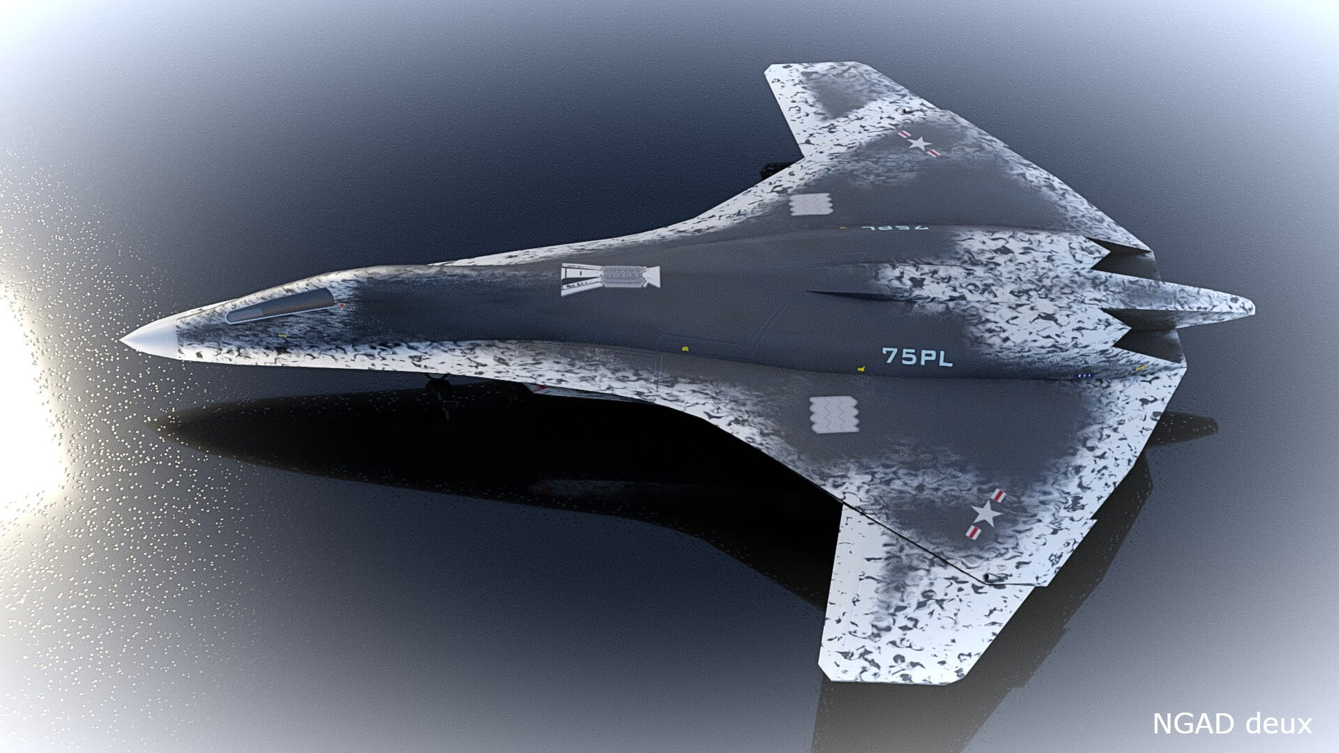 Lockheed NGAD deux 3D Render, Digital Art