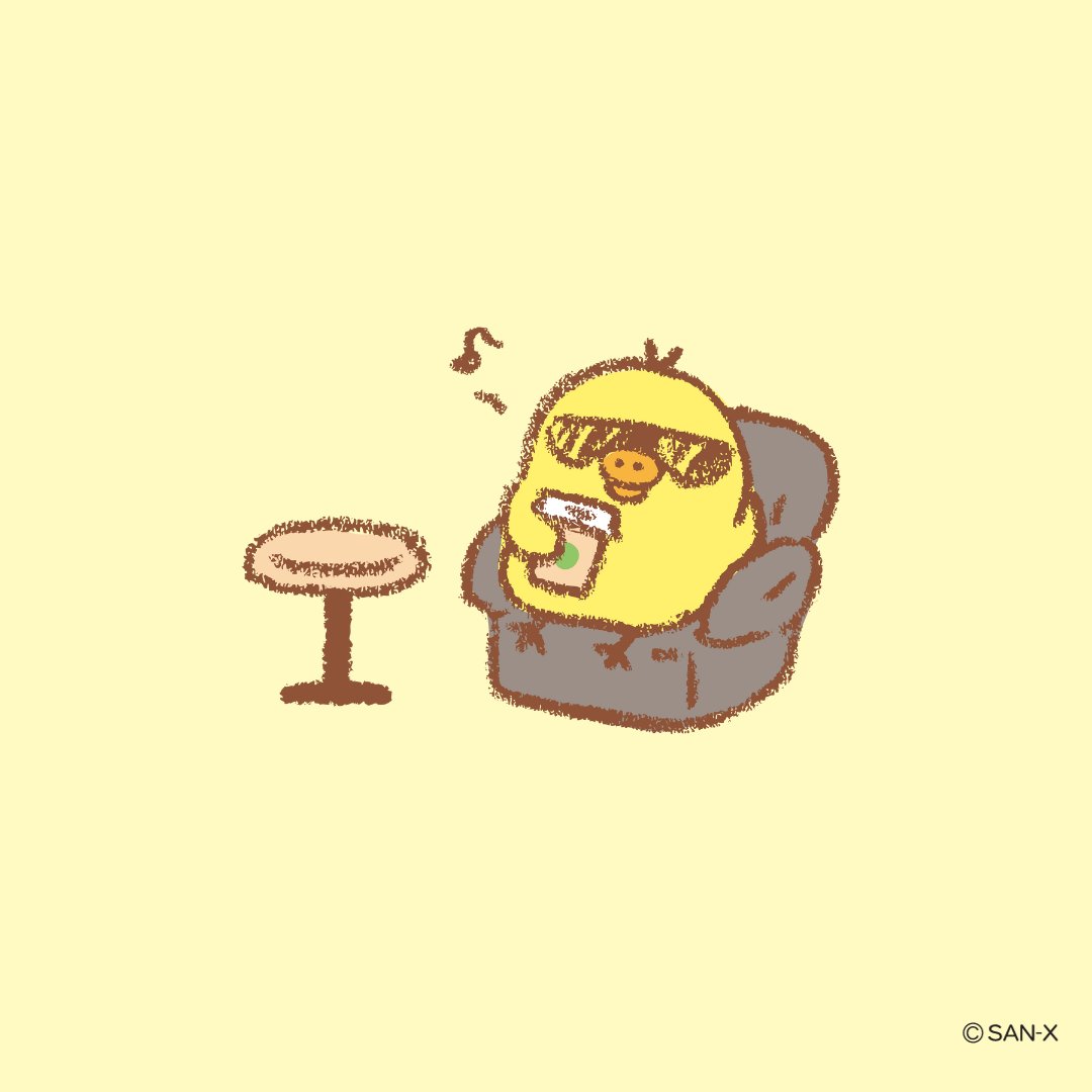 Rilakkuma Global relaxes after working very hard every day