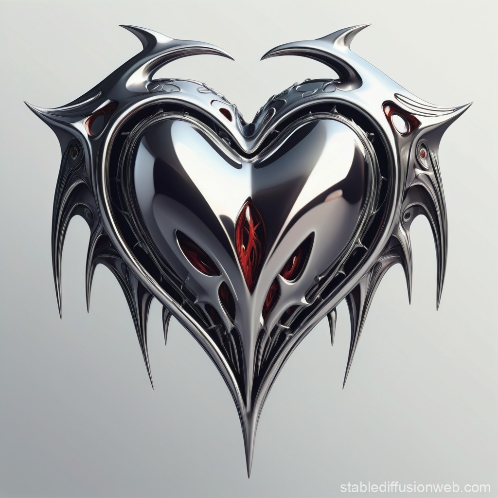 heart chrome tribal spikes abstract 90s anime style Prompts. Stable Diffusion Online