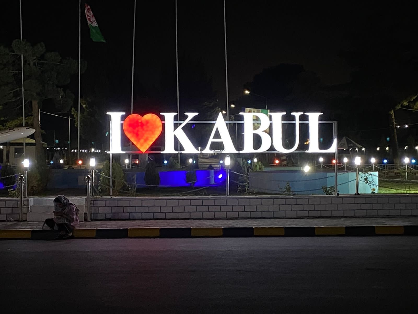 Anas Mallick a regular visitor of the Kabul airport for travel purposes, the sight breaks my heart “❤️” from the I ❤️ Kabul sign at the Kabul