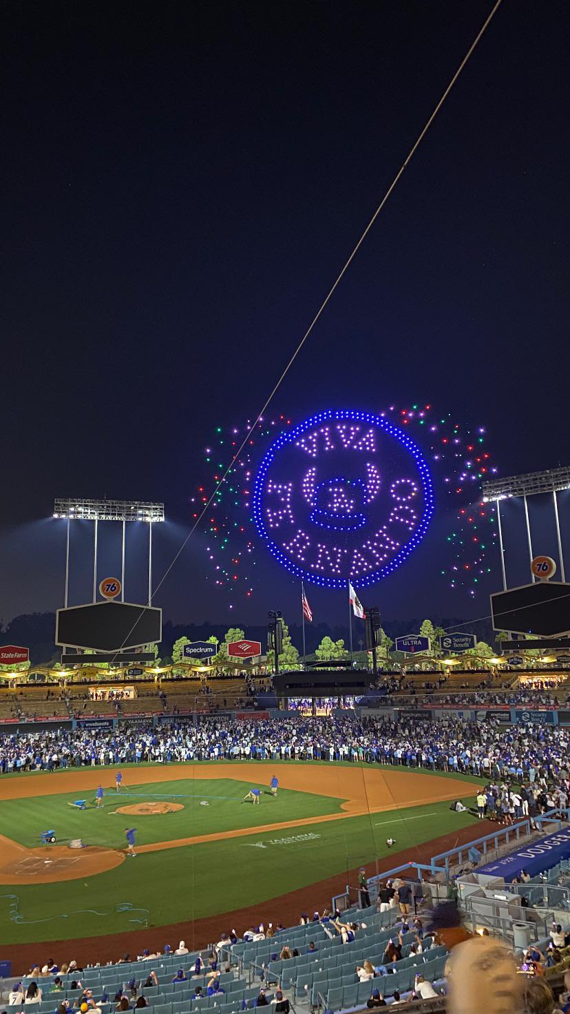 a picture from the retirement drone show