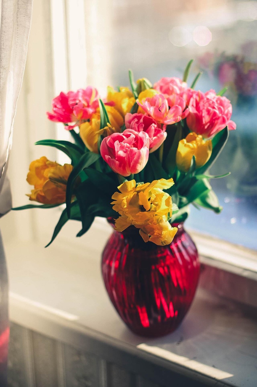 Vase Flowers Window Floral