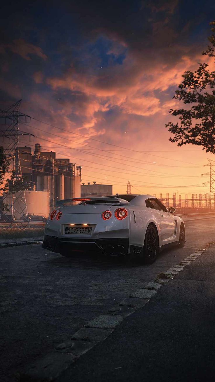 Nissan GTR Sunset iPhone Wallpaper