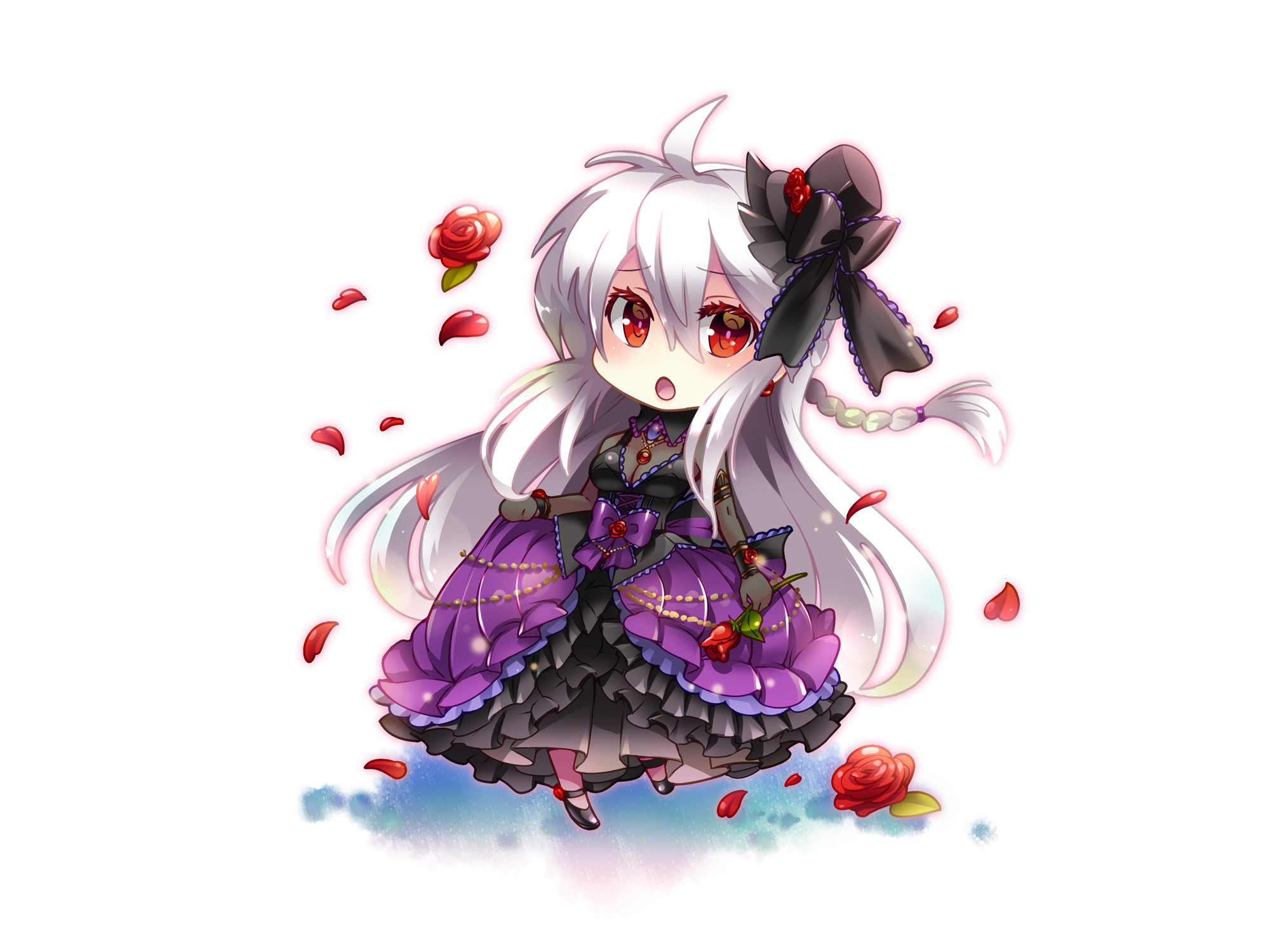 Yowane Haku Vocaloid: Elegant Anime HD Wallpaper in Gothic Rose Charm