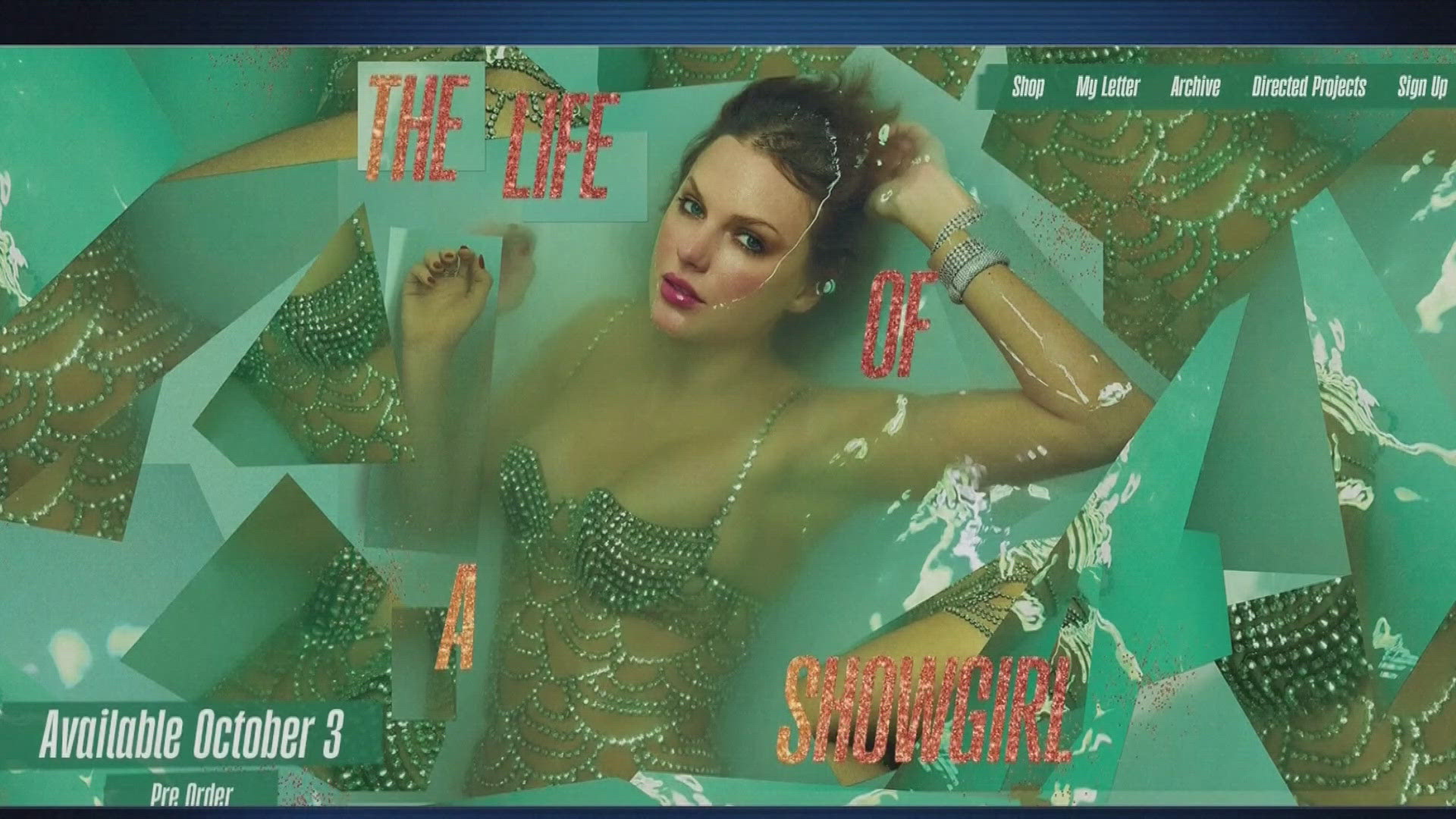 Taylor Swift reveals new album cover 'The Life of a Showgirl'