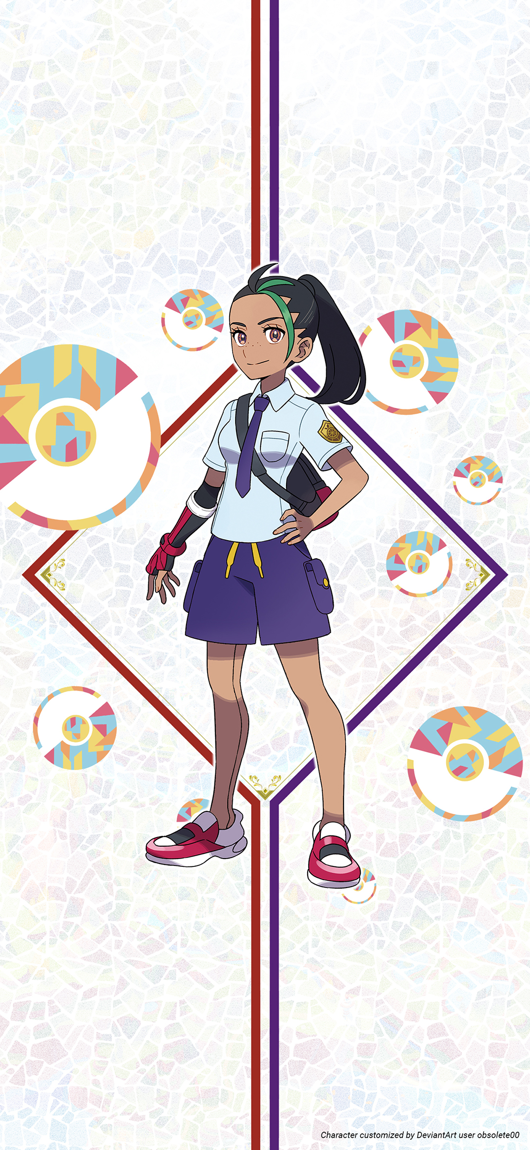 Pokémon Scarlet & Violet Nemona (Violet) Wallpaper with Monocle