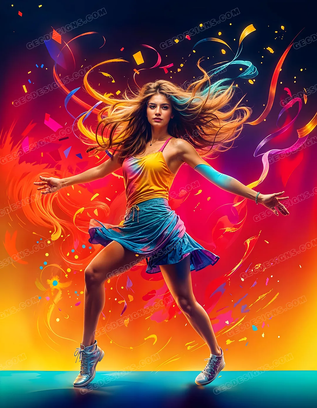 Happy dance girl image