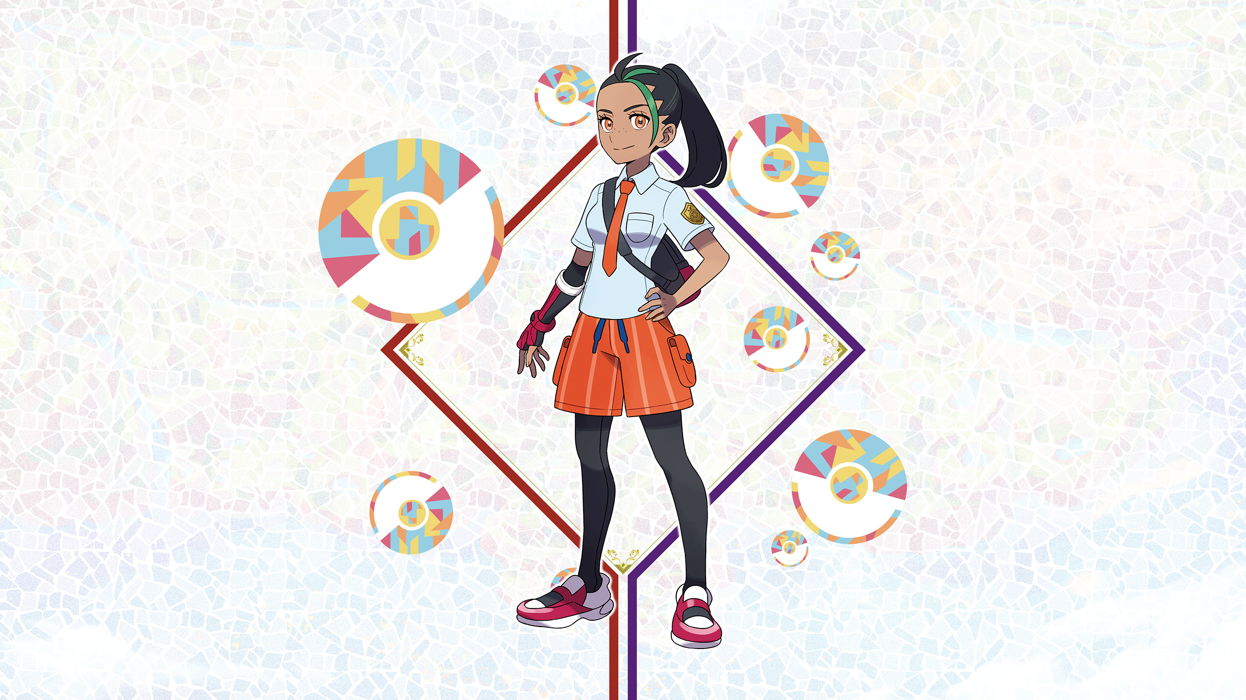 Pokémon Scarlet & Violet Nemona (Scarlet) Wallpaper with Monocle