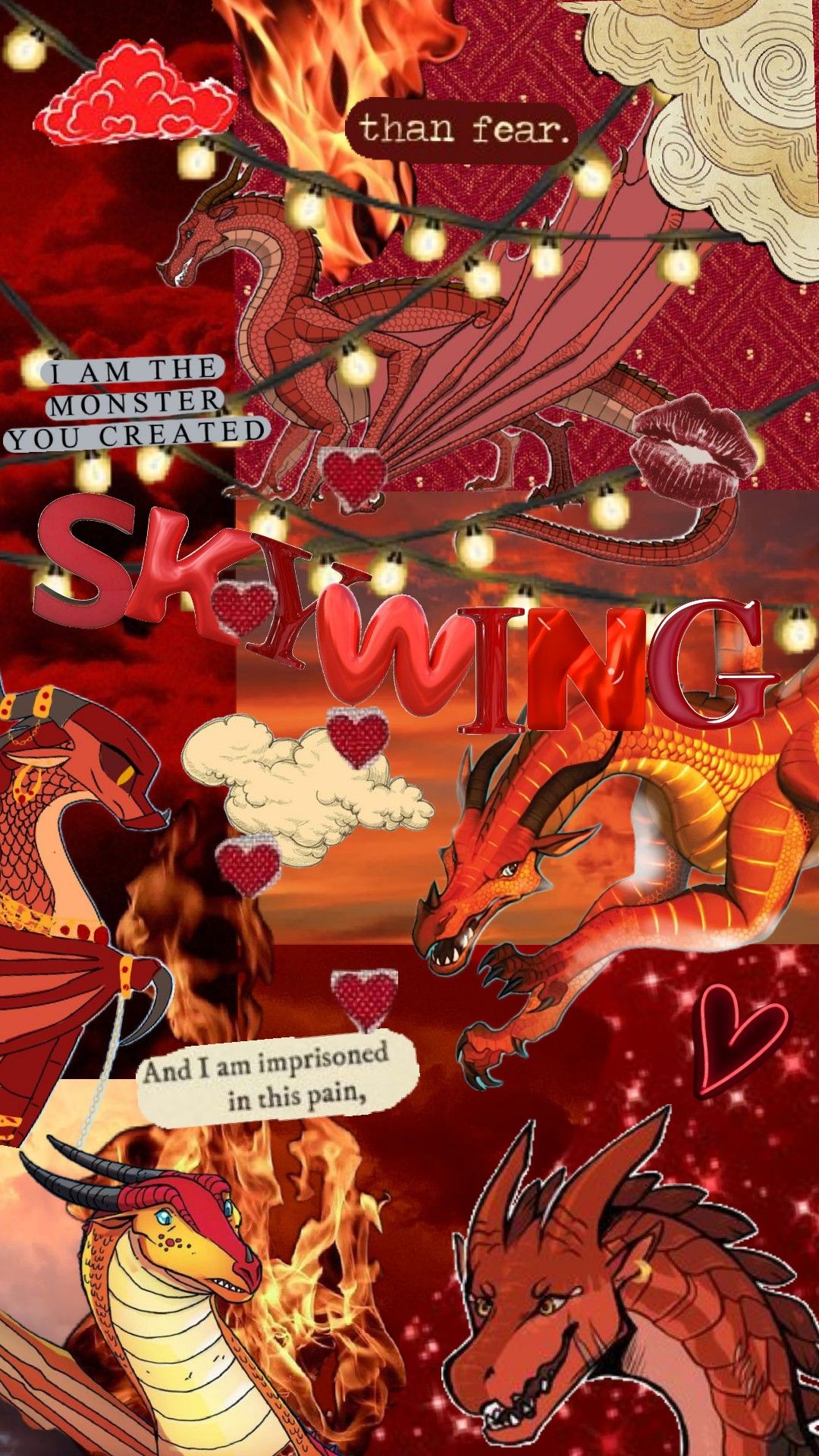 #skywing #peril #wof #wingsoffire #skywings #dragon #red #aesthetic #wallpaper