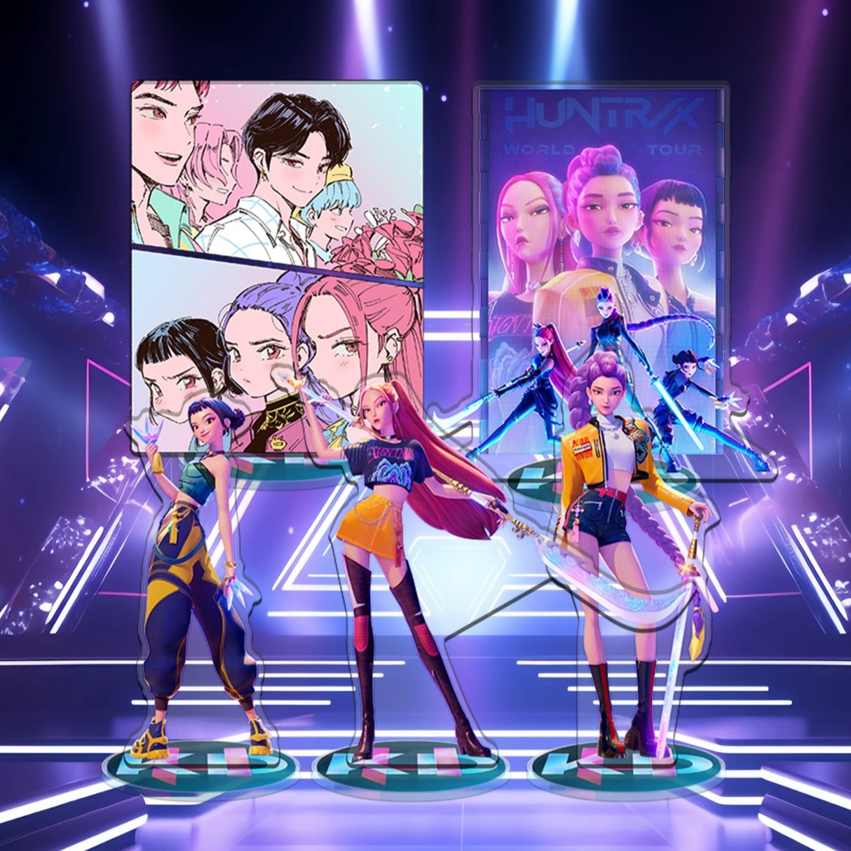 15cm KPop Demon Hunting Series Acrylic Standing Sign Rumi Mira Zoey Figures Model Desk Decoration Ornaments Cute Birthday Gift