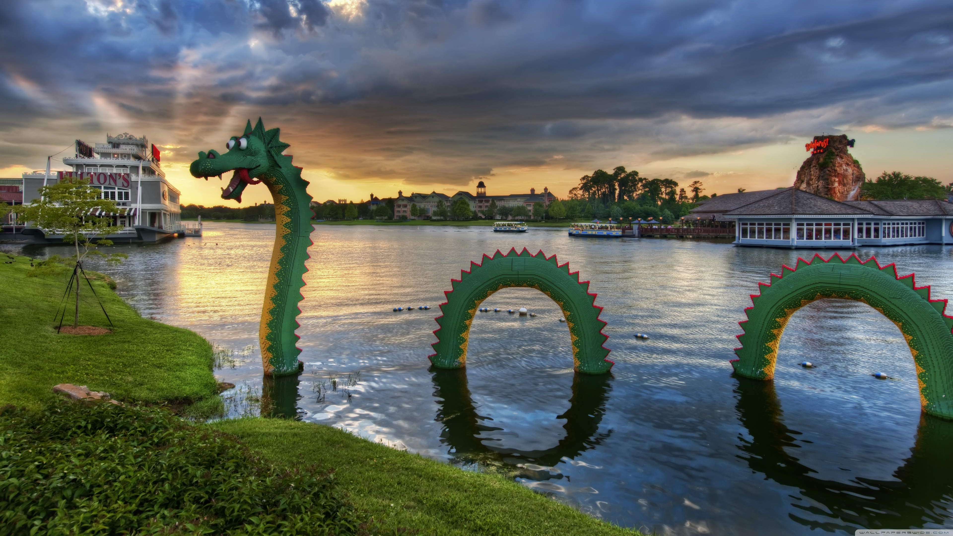 The Lego Dragon Disneyland 4K UHD Wallpaper for UltraHD Desktop and TV, Dual Monitor, Smartphone and Tablet Devices
