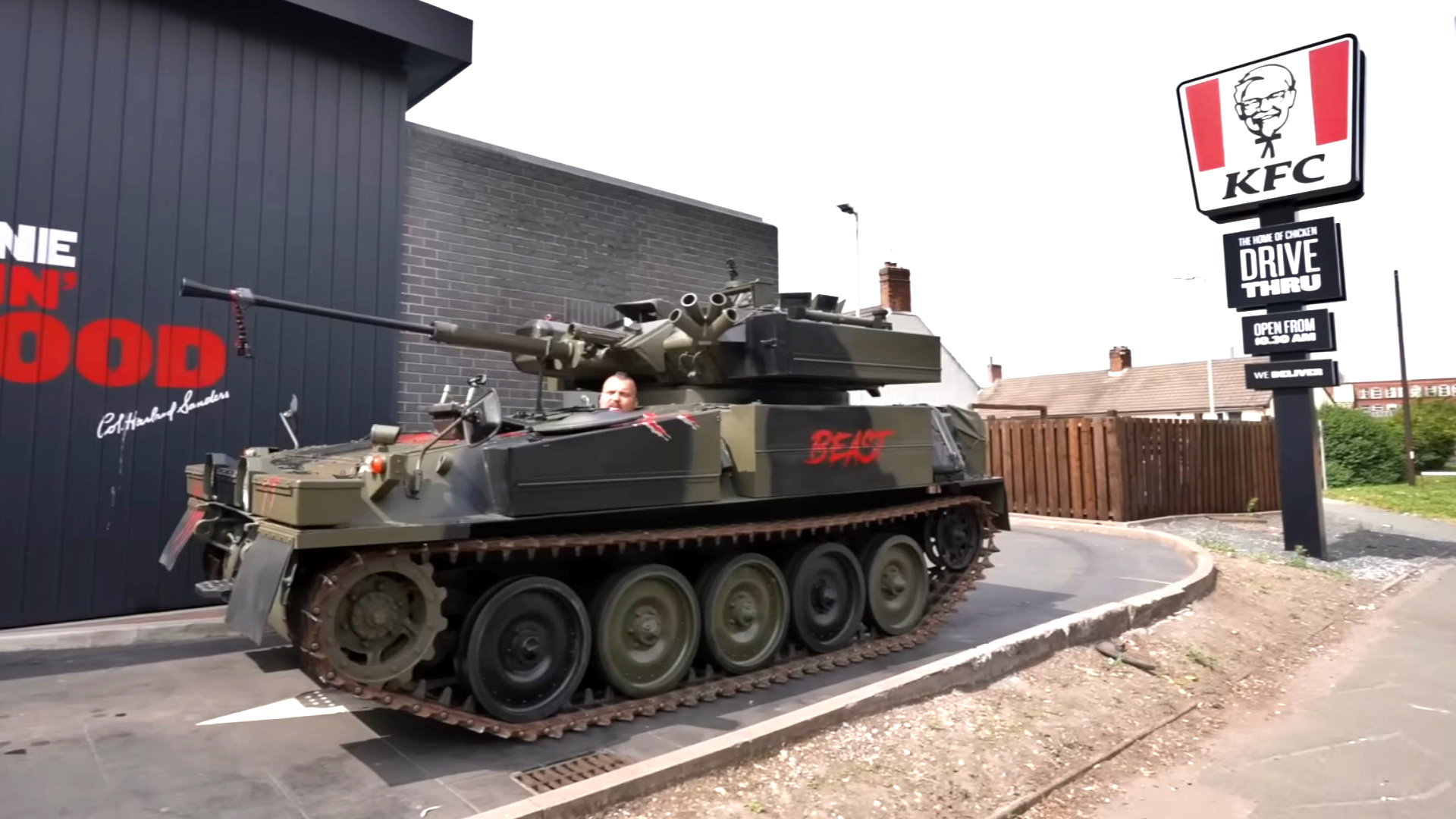 Yes, You Can Take A Tank Through A KFC Drive Thru