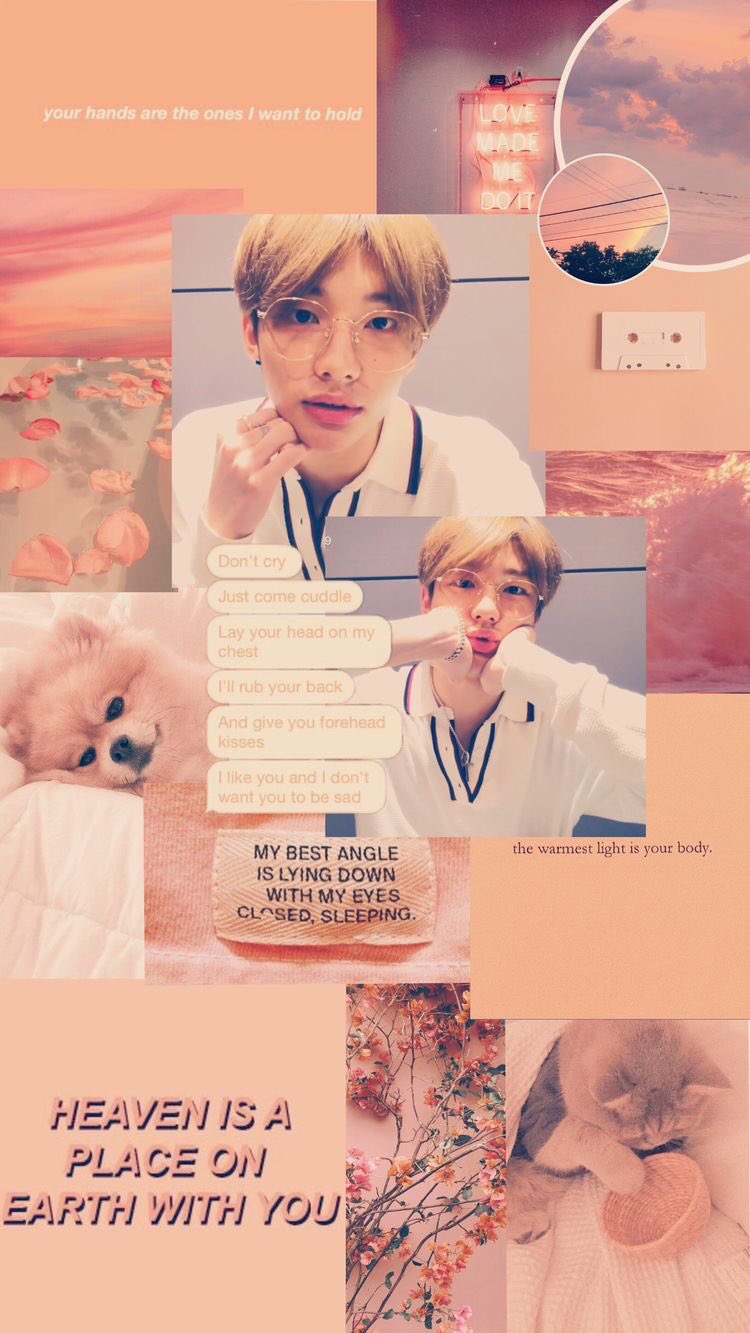 Alex Hyunjin, Stray Kids—— Peach Aesthetic Wallpaper Edit
