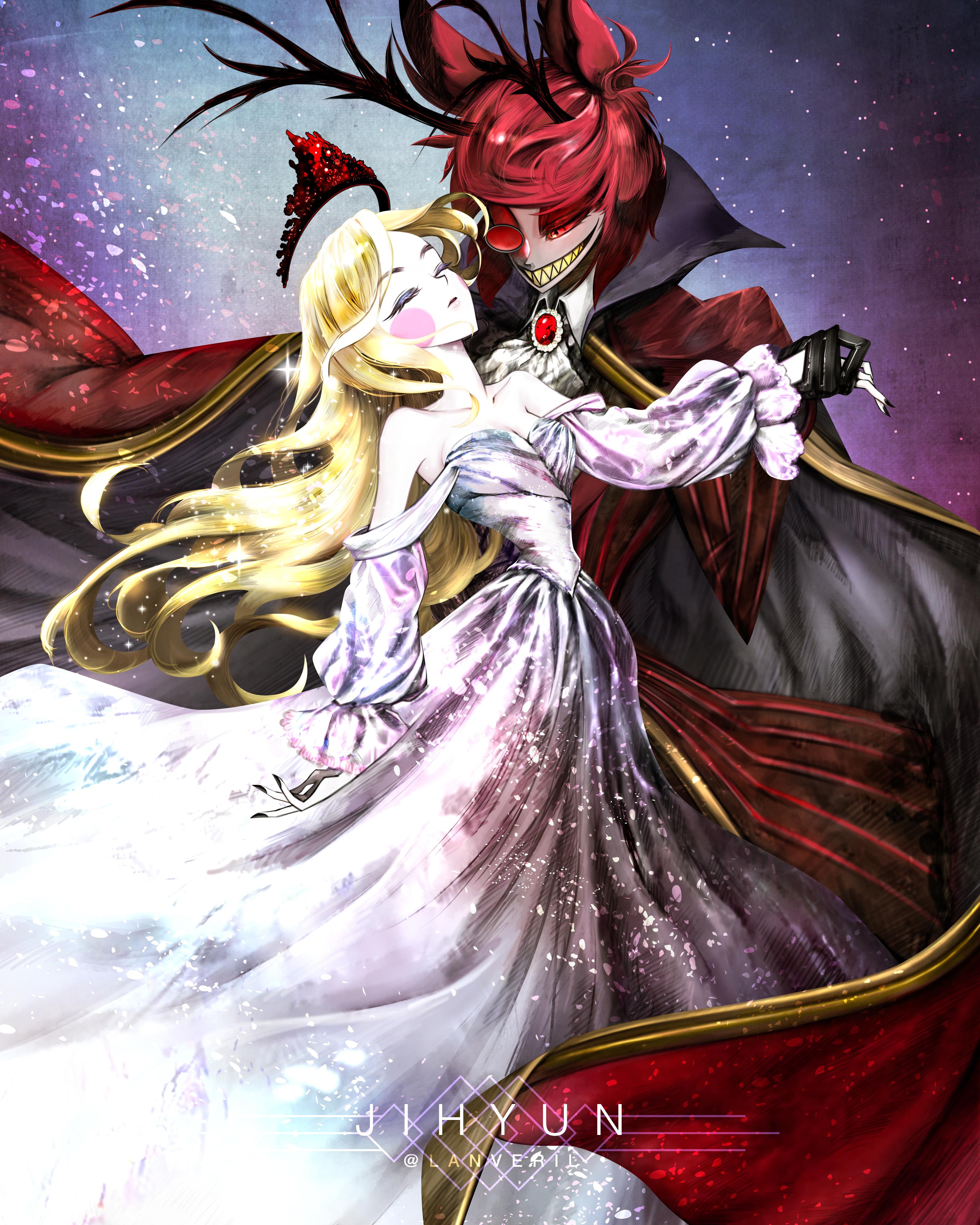 Vampire King Alastor and His No Life Queen Charlie. Commissioned piece from Jihyun on Twitter. Amazing artist!!!