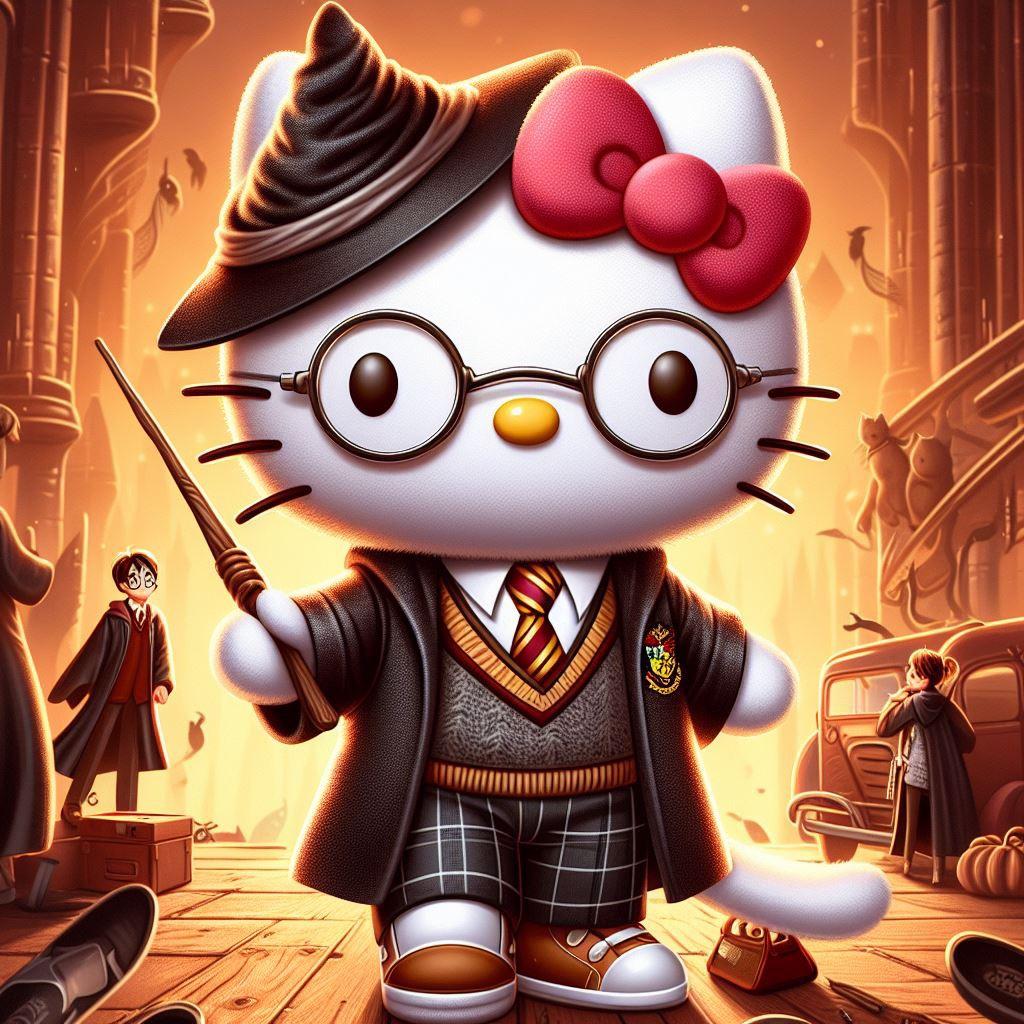 Hello Kitty takes off her costume to reveal _____