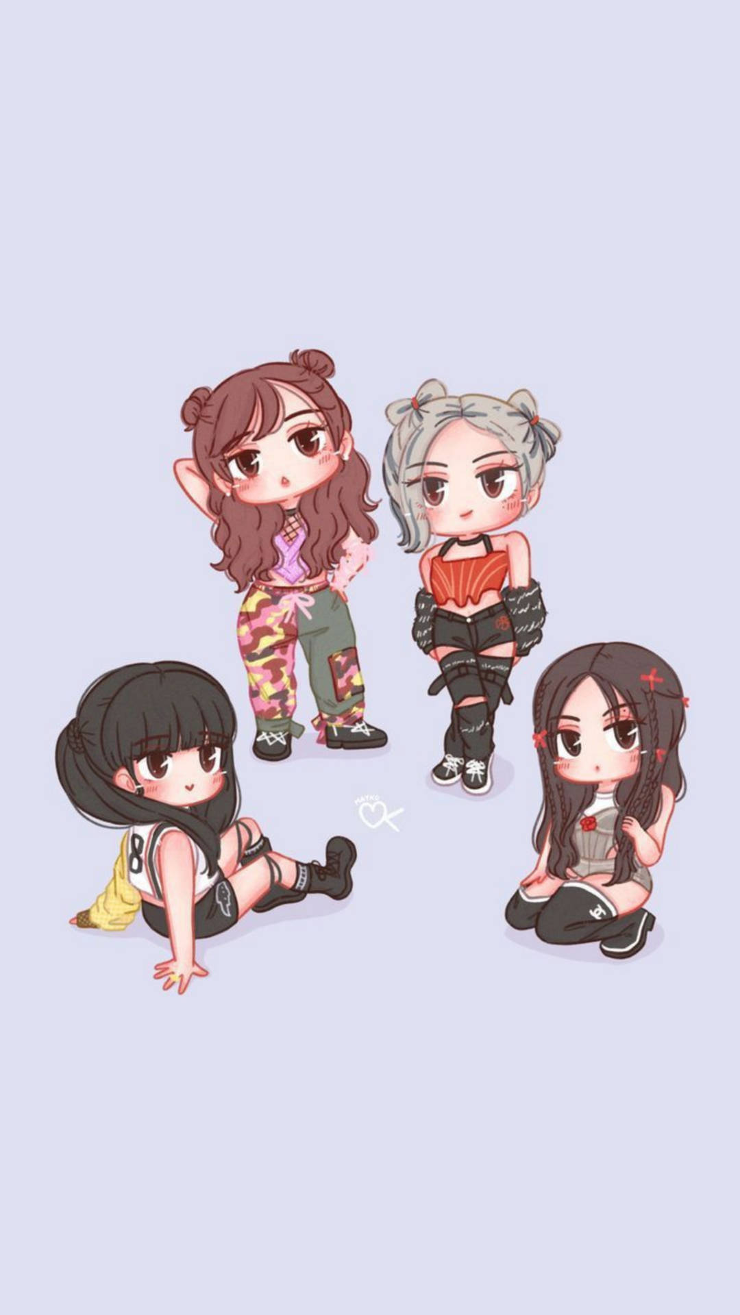 Download Blackpink Cartoon Cool Fashion Wallpaper