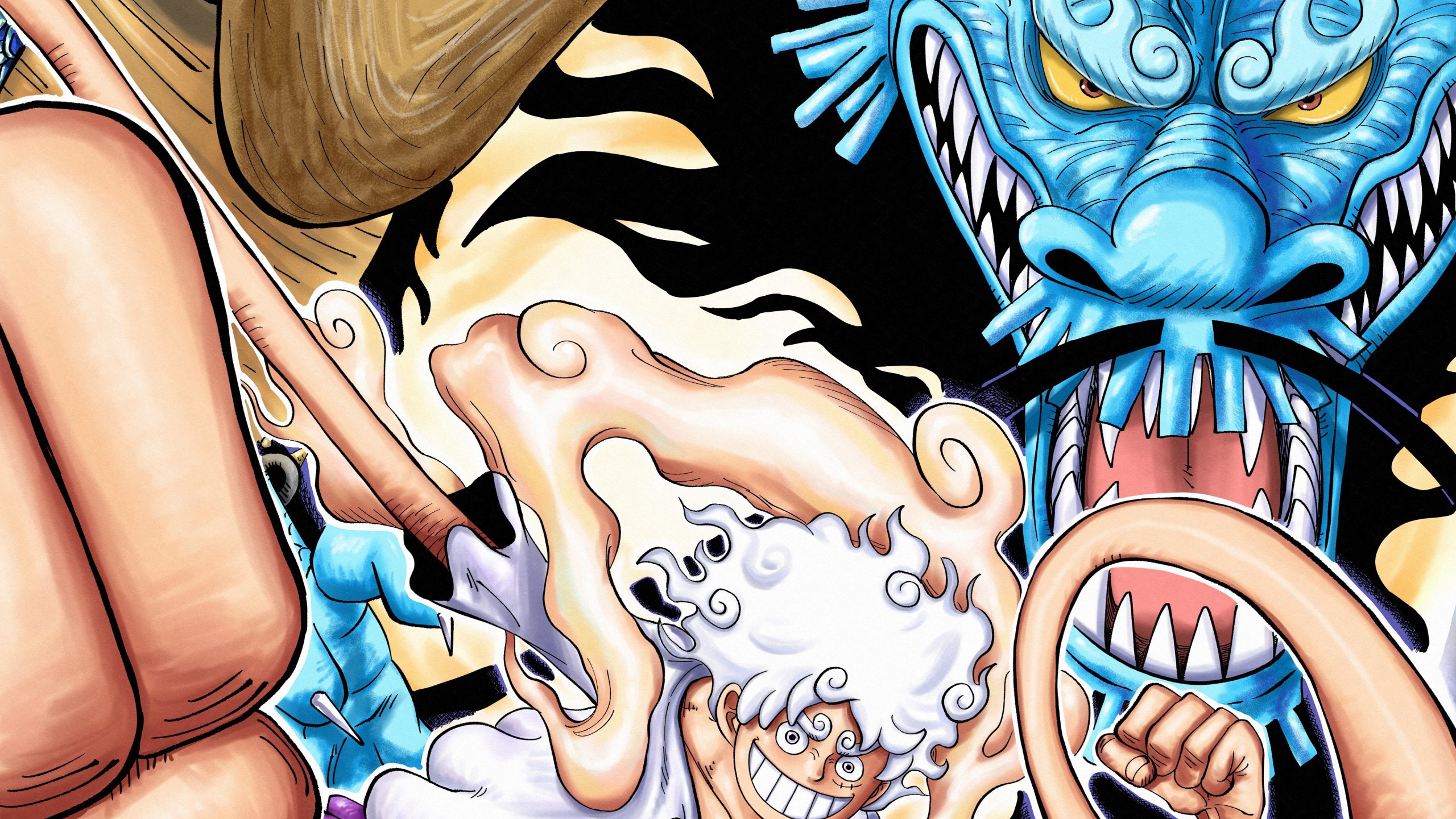 Gear 5 Kaido Monkey D. Luffy 4K HD One Piece Wallpaper