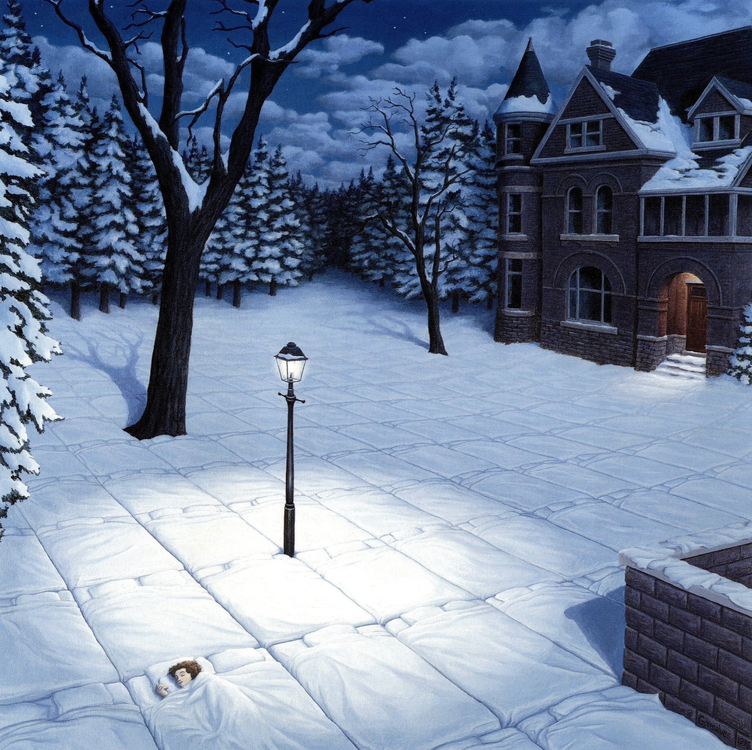 I compiled 46 of Rob Gonsalves incredible magical realism paintings into an Imgur album, enjoy