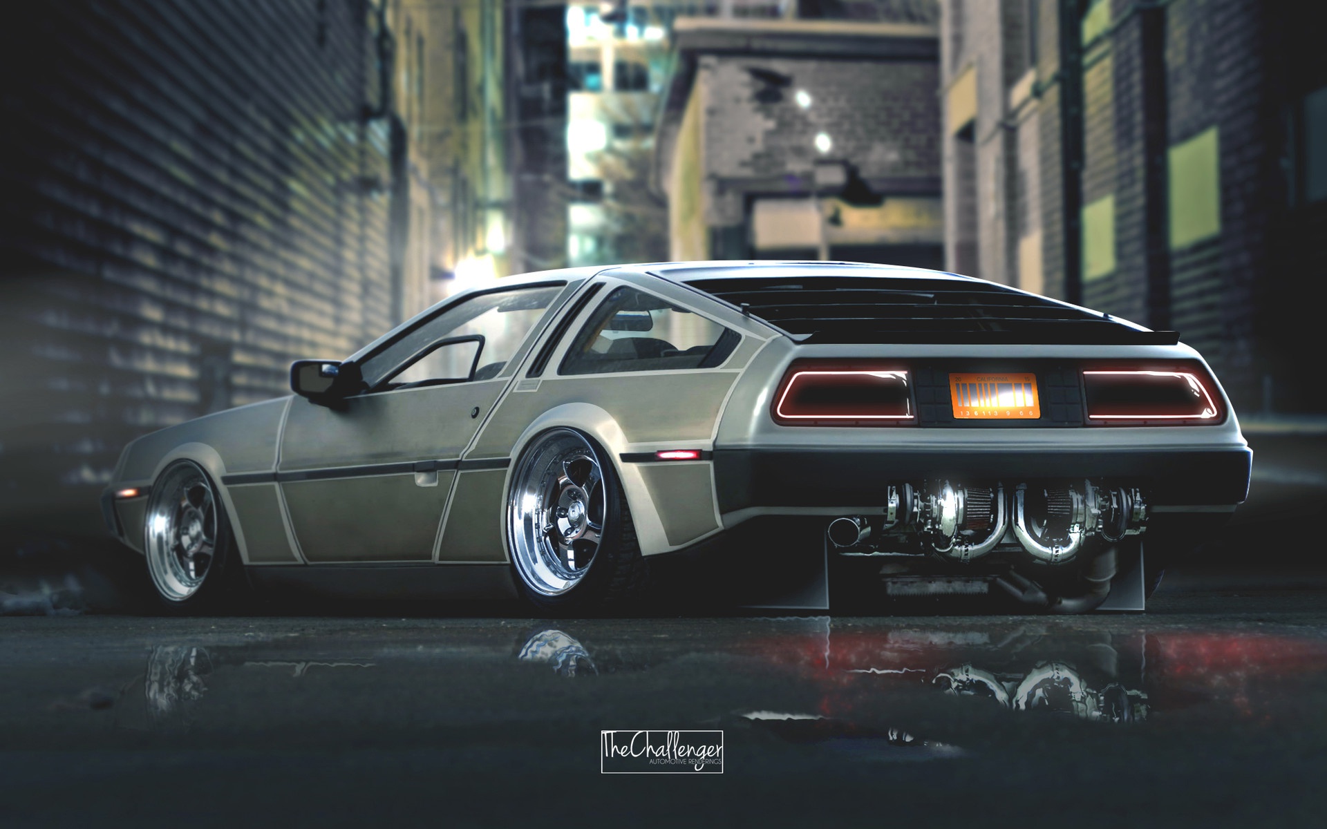 Wallpaper Car, Machine, DeLorean DMC 12, Art, DeLorean, DMC 12, DMC, Retrowave For Mobile And Desktop, Section рендеринг, Resolution 1920x1200