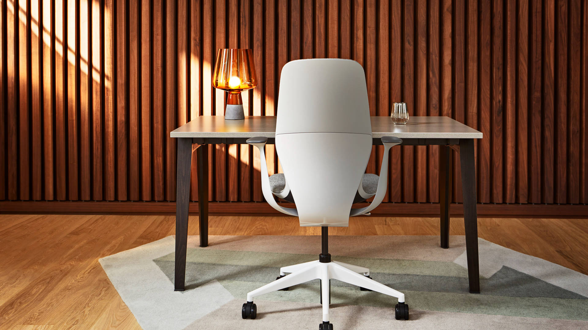 Download Office Background Wooden Partition Wallpaper