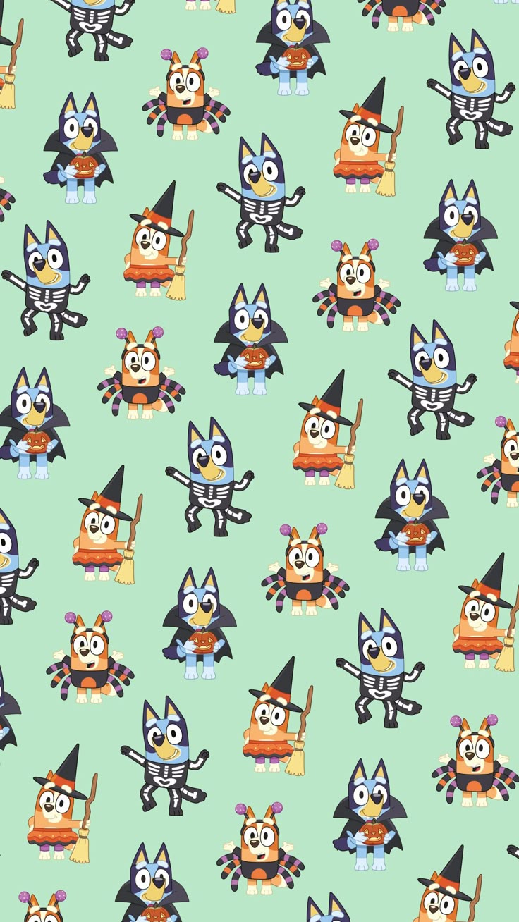 Halloween Bluey and Bingo (Not My Artwork)